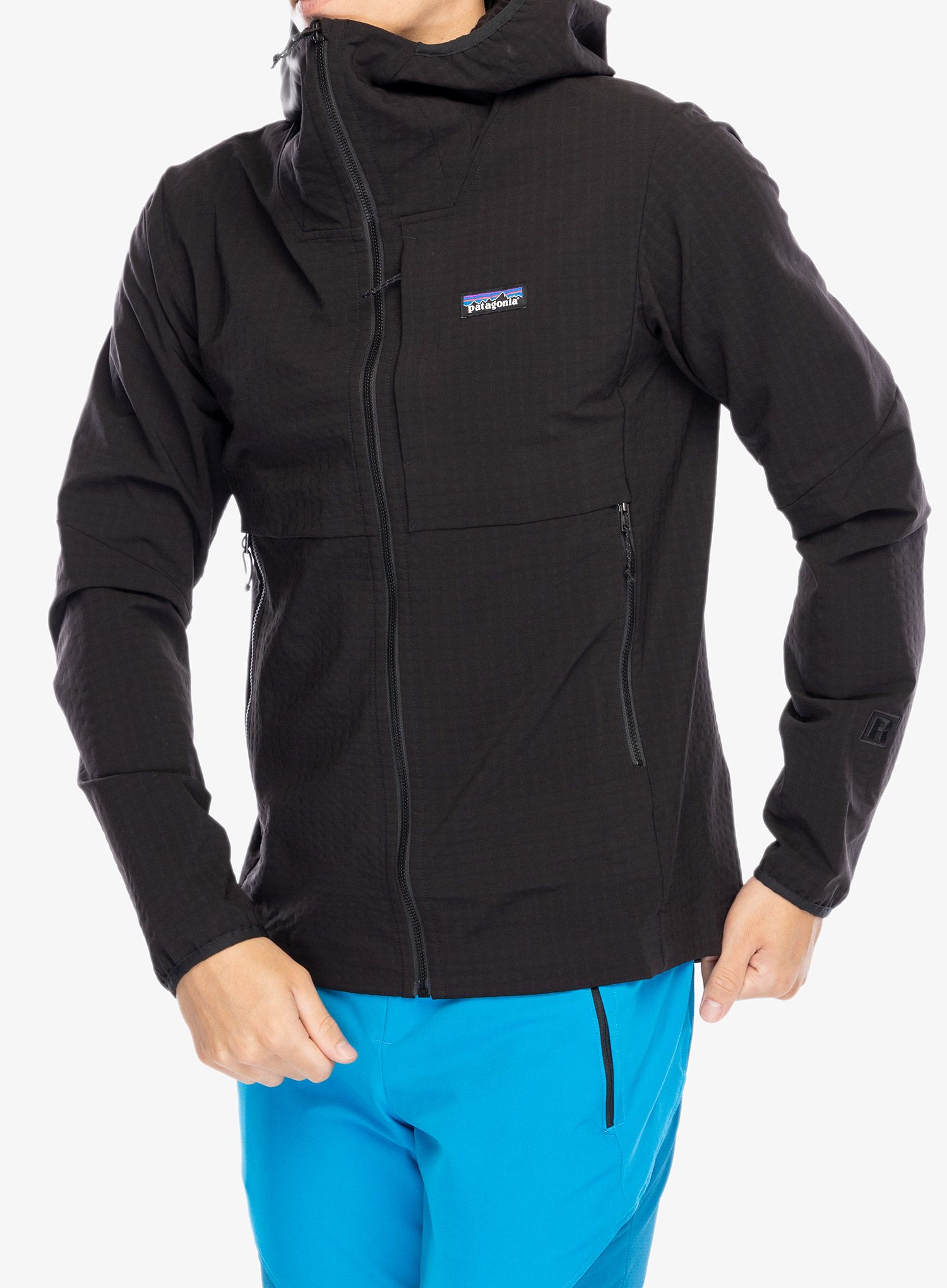 Softshellová bunda Patagonia R1 TechFace Hoody - black