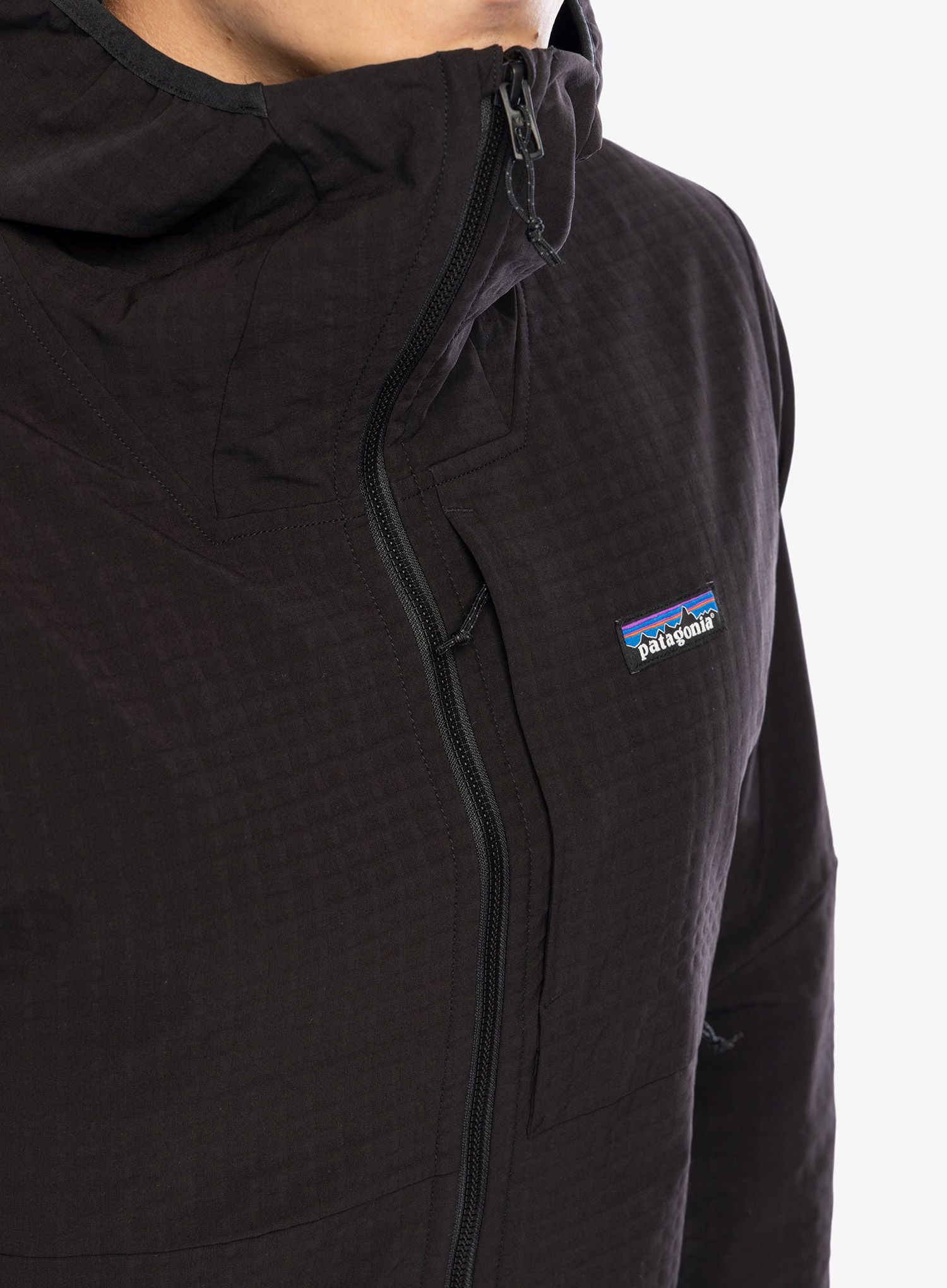 Softshellová bunda Patagonia R1 TechFace Hoody - black
