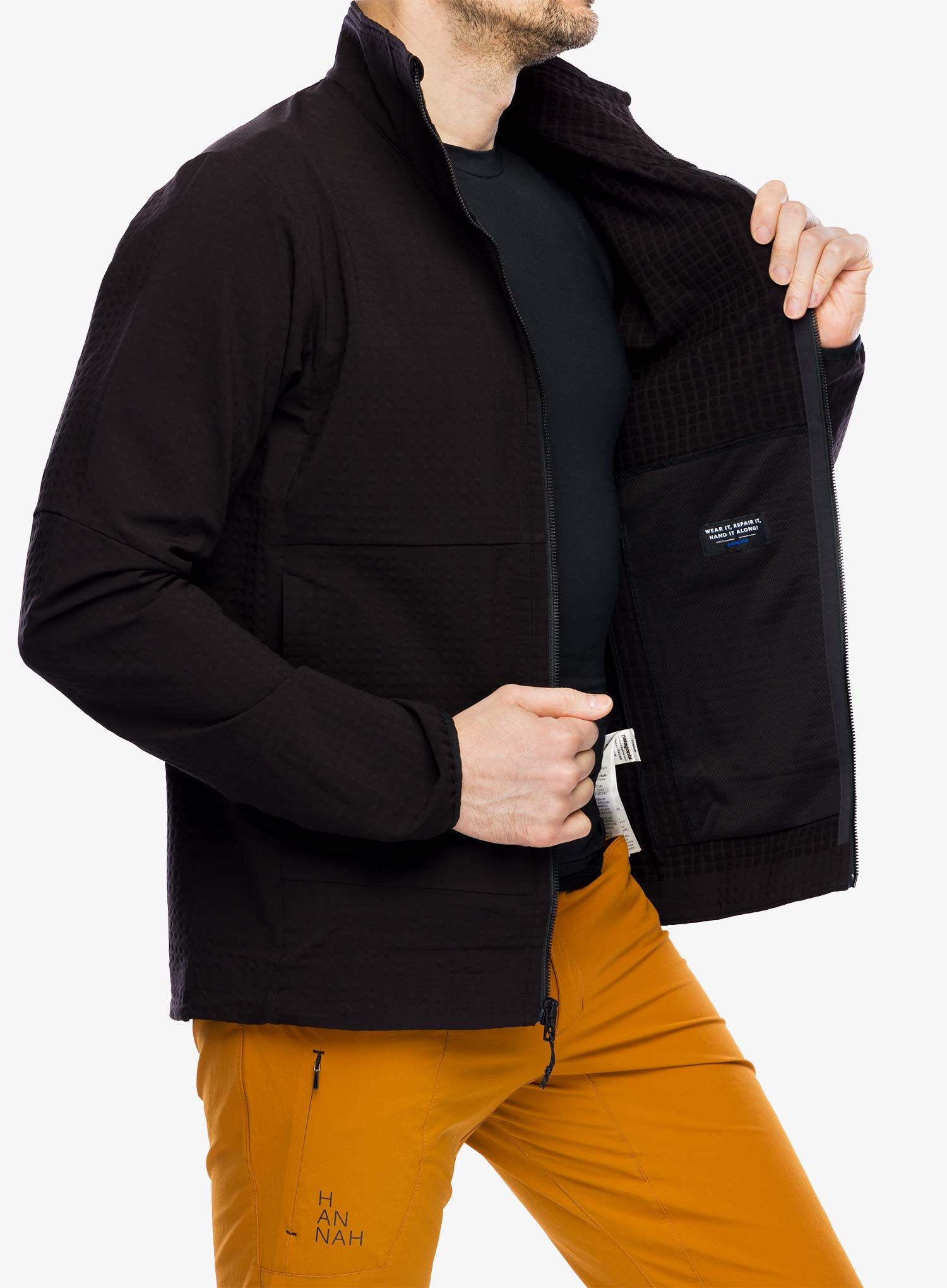Softshellová bunda Patagonia R1 TechFace Jacket - black