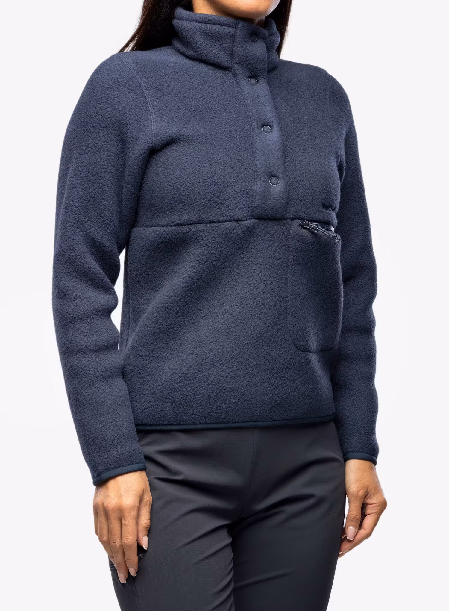 Flísová mikina dámska Peak Performance Fleece Snap T-Neck - blue shadow