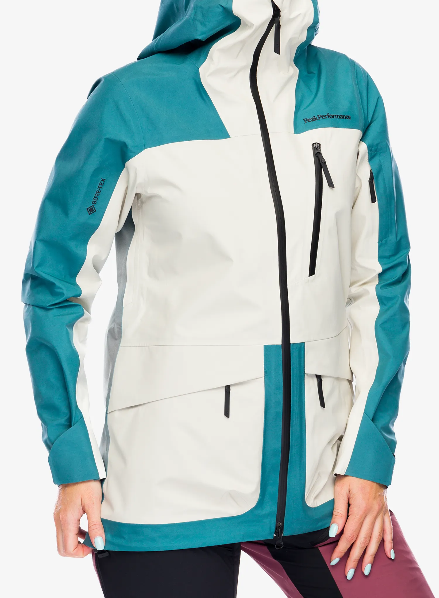 Dámska lyžiarska bunda Peak Performance Vertical GORE-TEX 3L Jacket - hydro fresh/sand fog