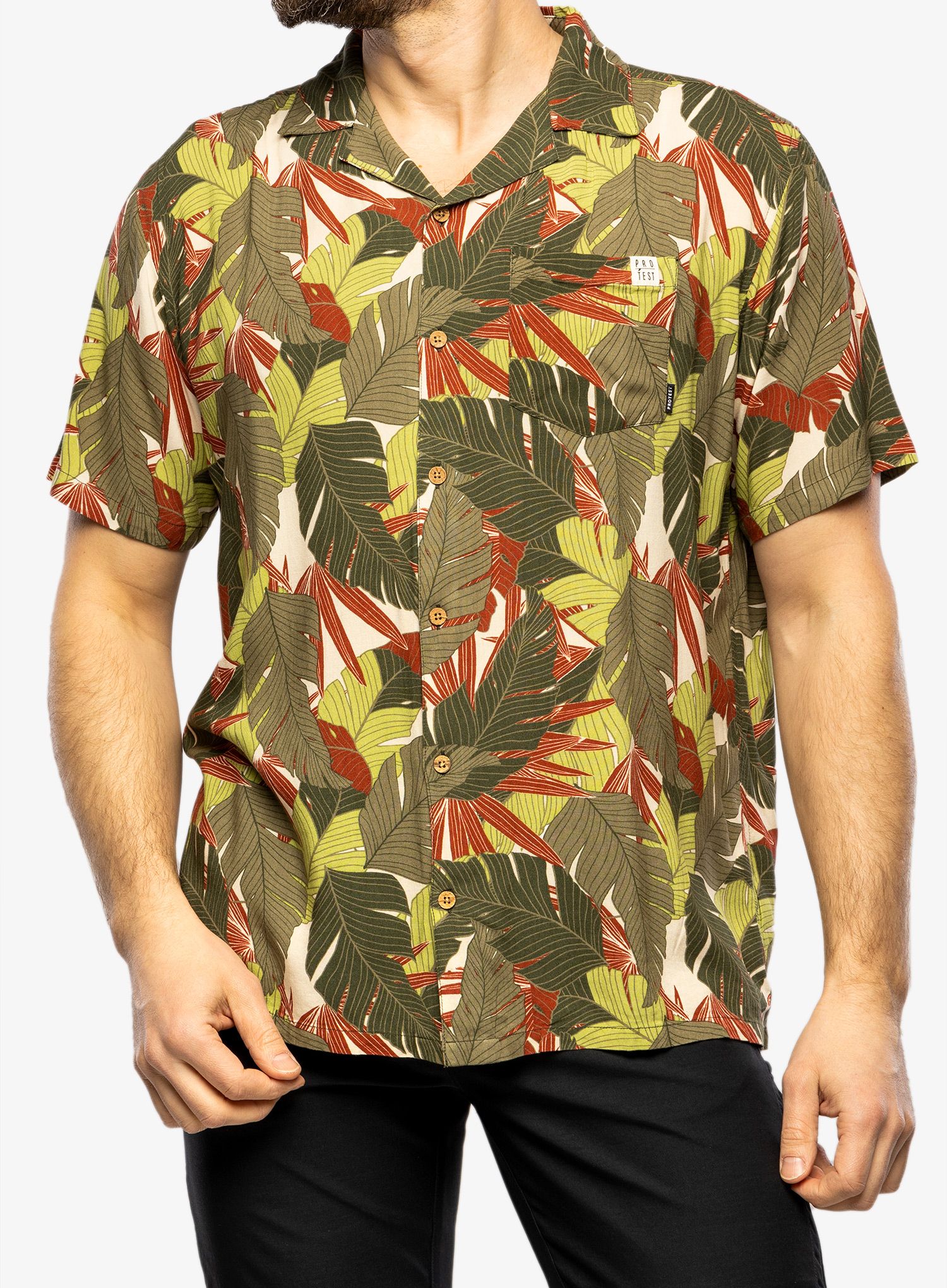Košeľa Protest Prthamra Short Sleeve Shirt - artichoke green