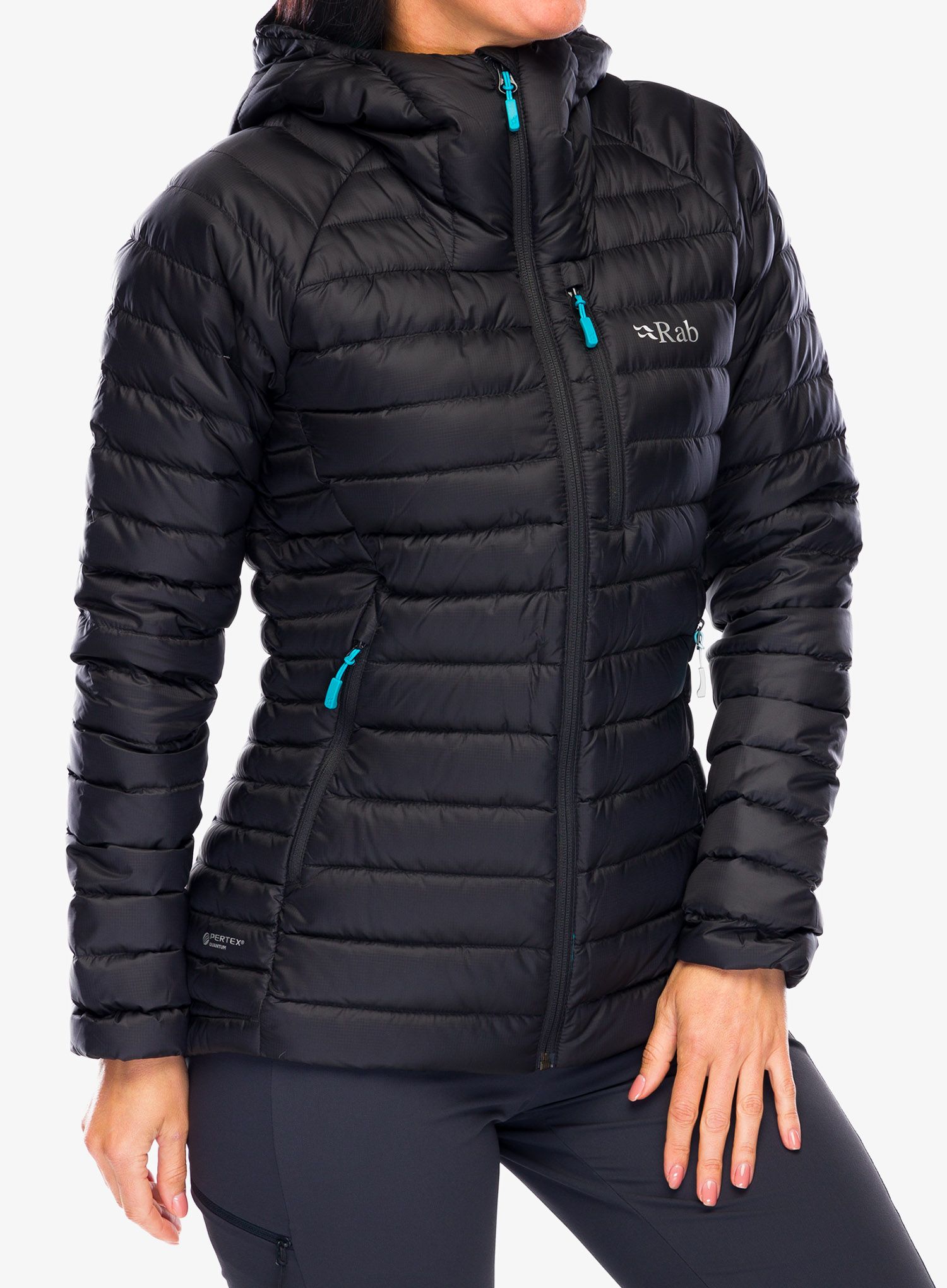 Bunda páperová dámska Rab Microlight Alpine Long Jacket - black