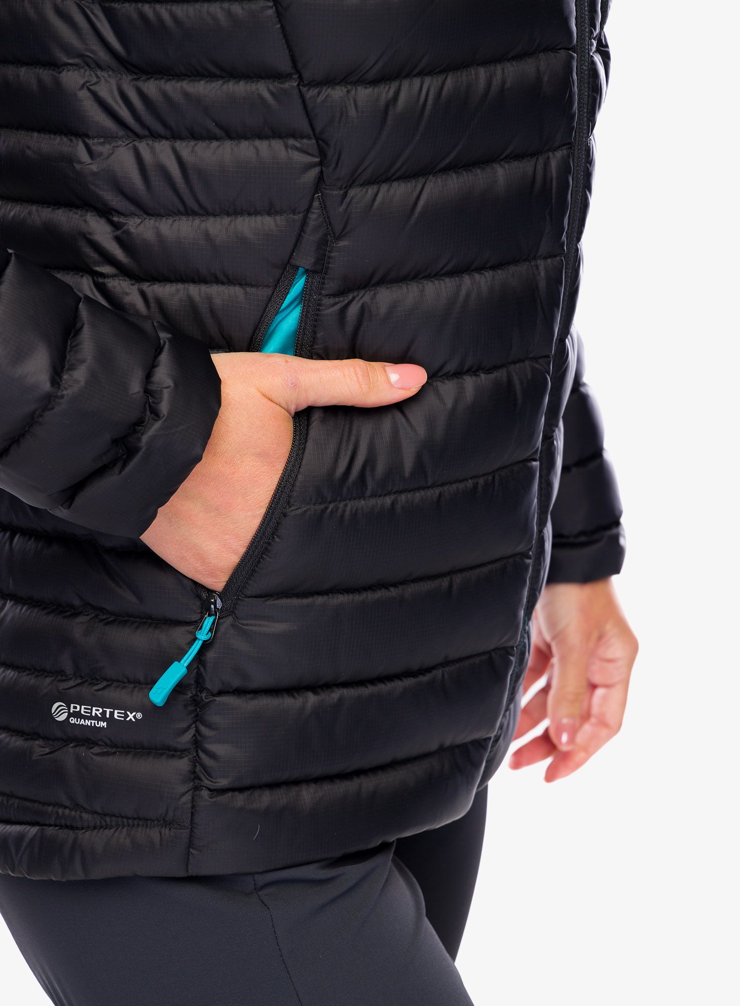 Bunda páperová dámska Rab Microlight Alpine Long Jacket - black