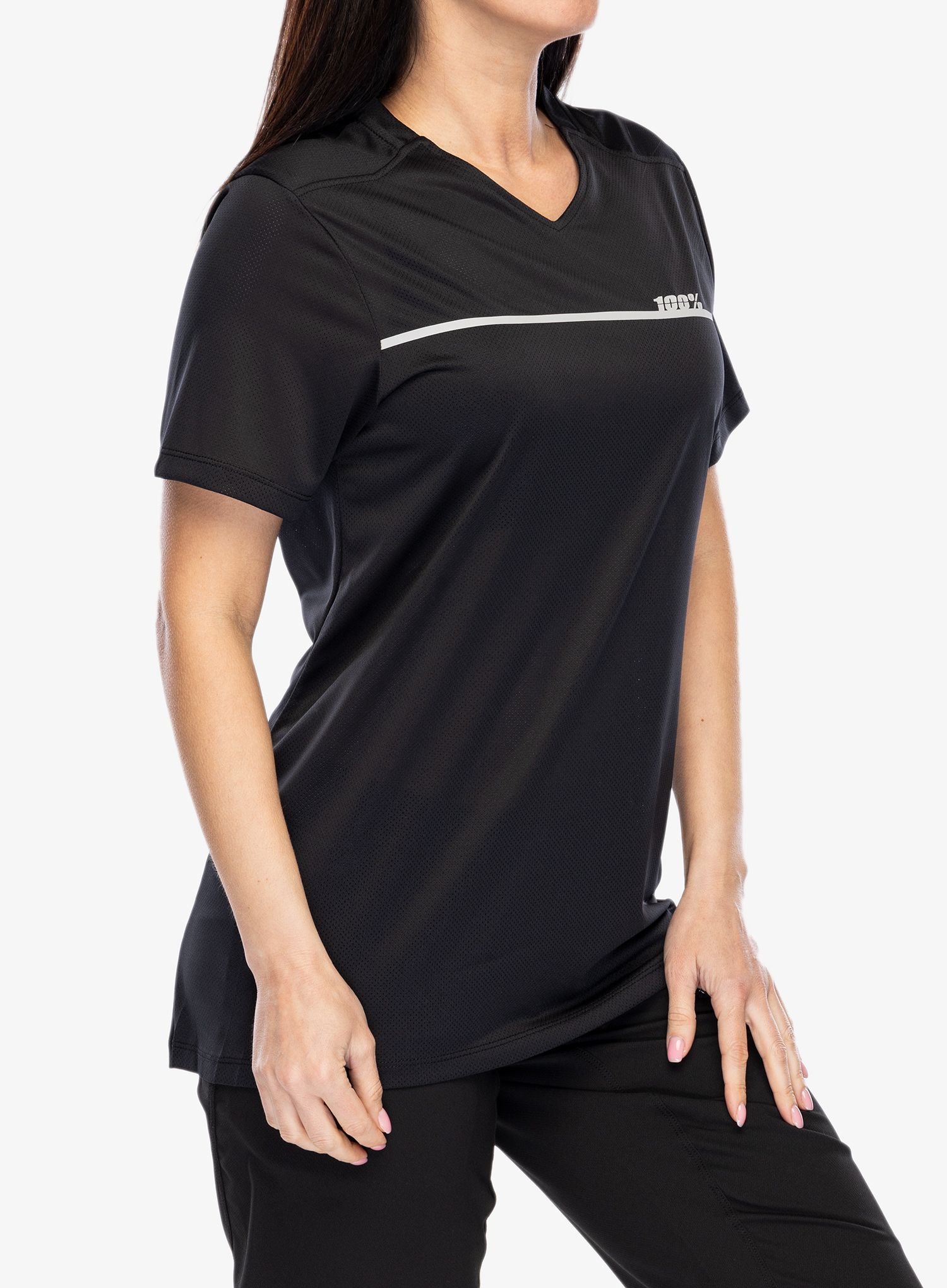 Dámske cyklistické tričko 100% Ridecamp Jersey - black/grey