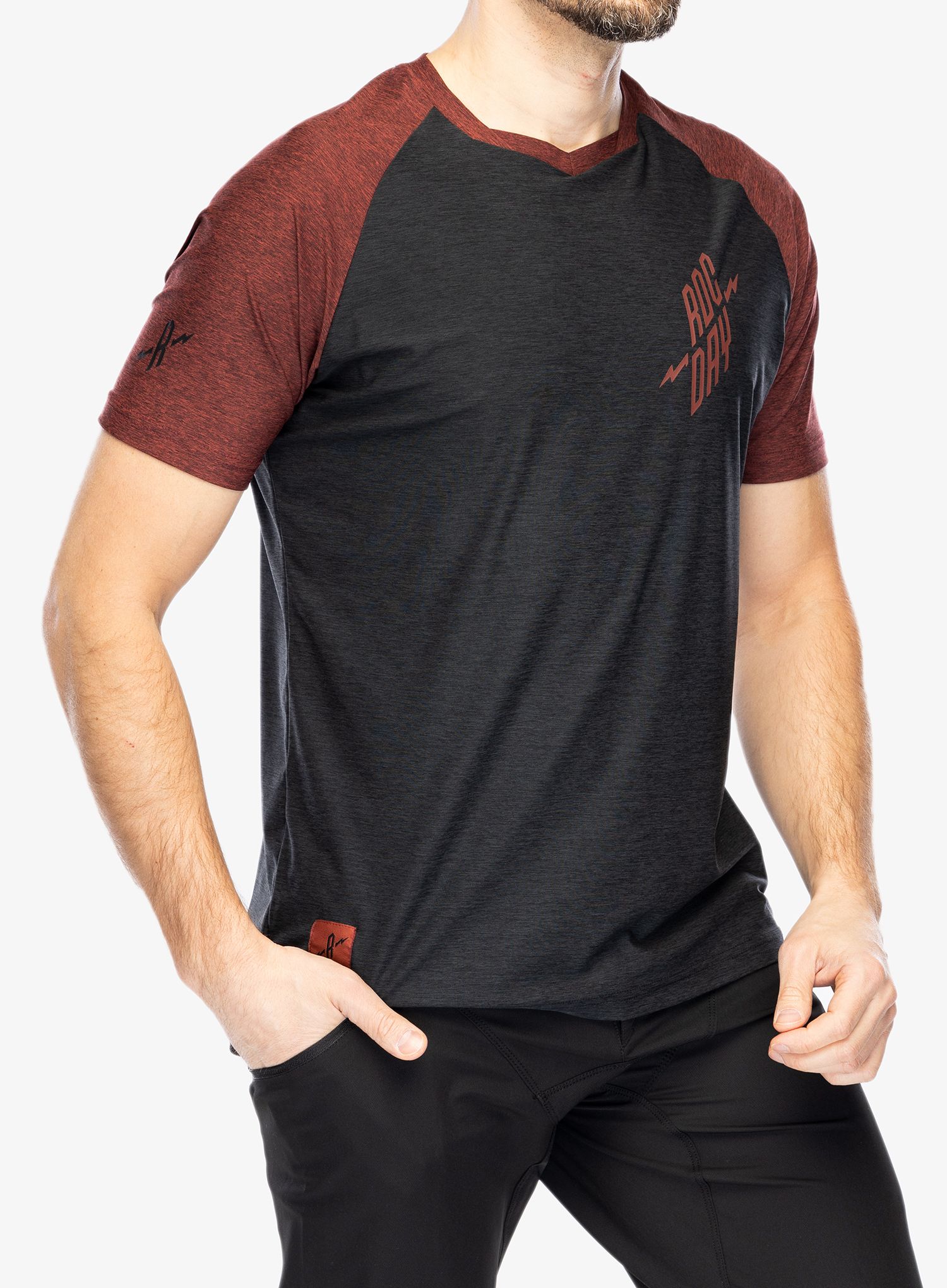 Cyklistické tričko Rocday Stage Short - black/red