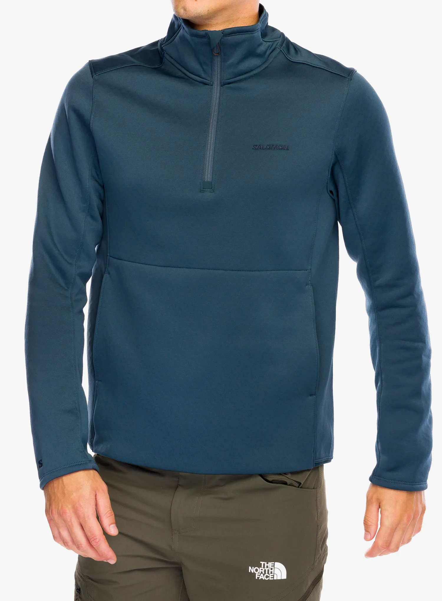 Mikina bez kapucne Salomon Essential Warm Hz Mid - midnight navy