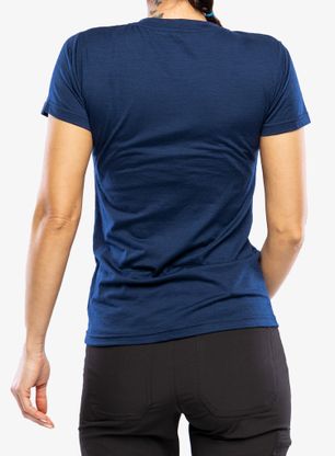 Dámske tričko s potlačou Sensor Merino Active PT S/S Fox - deep blue