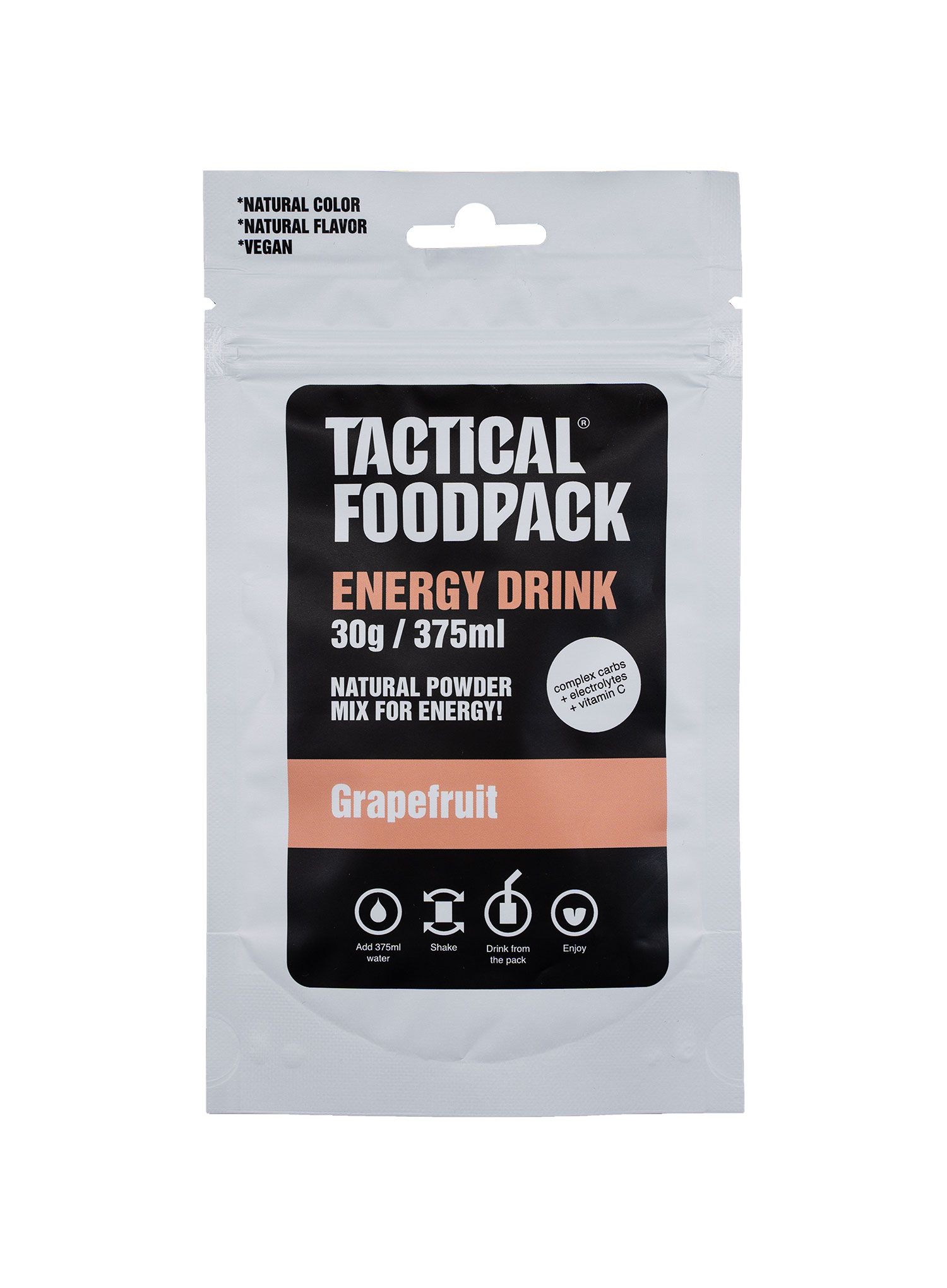 Energetický nápoj Tactical Foodpack Energy Drink 375 ml - grapefruit