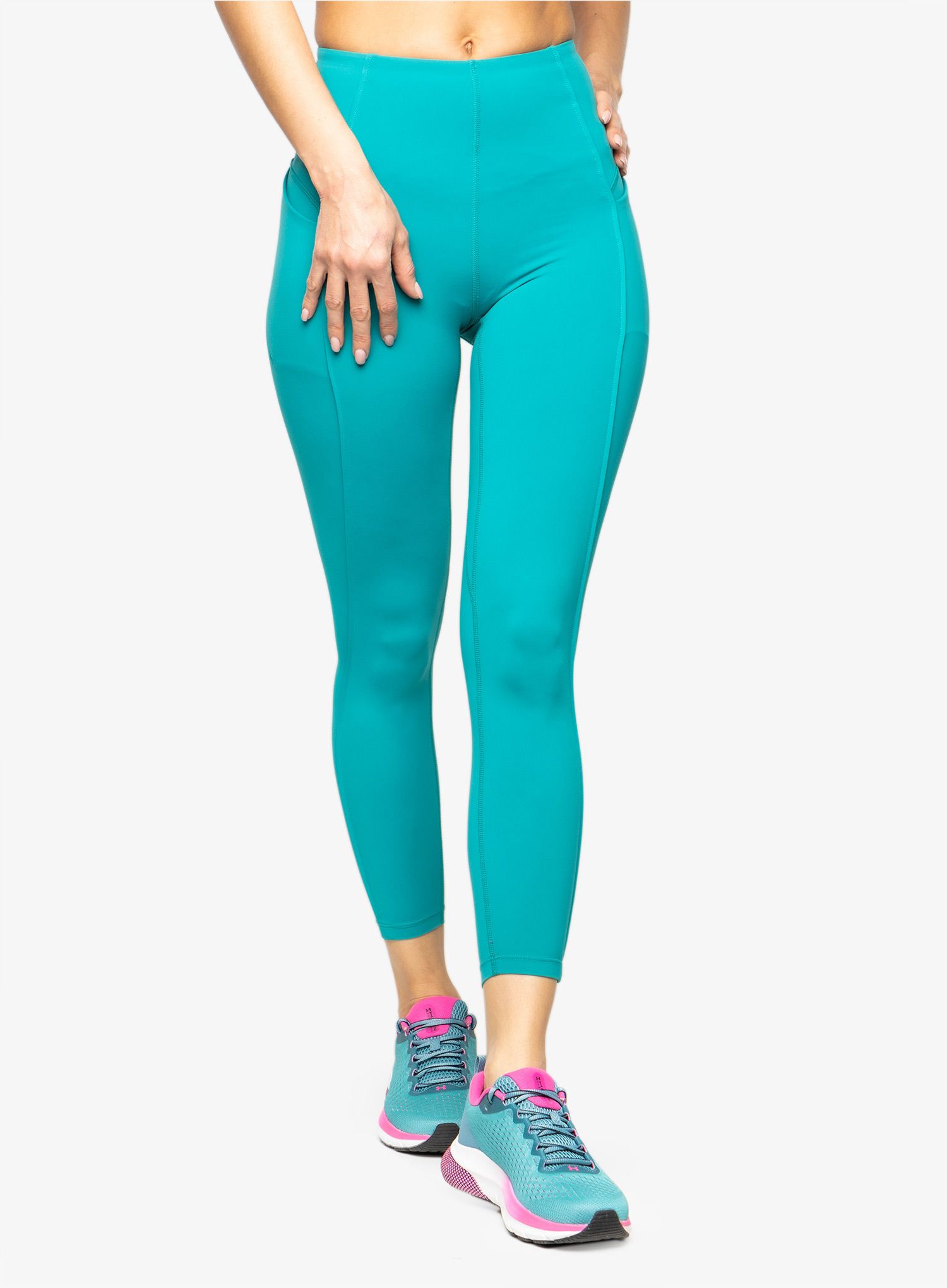 Dámske legíny Under Armour Meridian Ankle Leg Pintuk - coastal teal/metallic silver