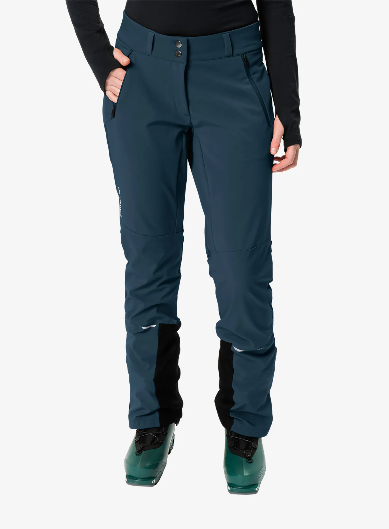 Dámske softshellové nohavice Vaude Larice Pants IV - dark sea