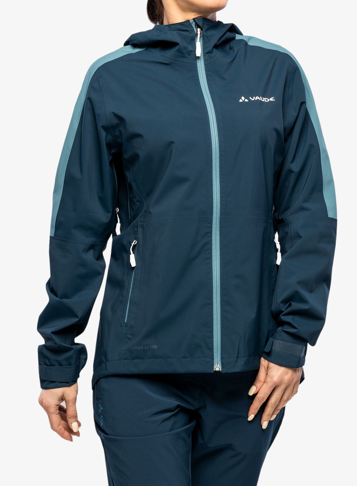 Nepremokavá bunda dámska Vaude Moab Rain Jacket II - dark sea uni