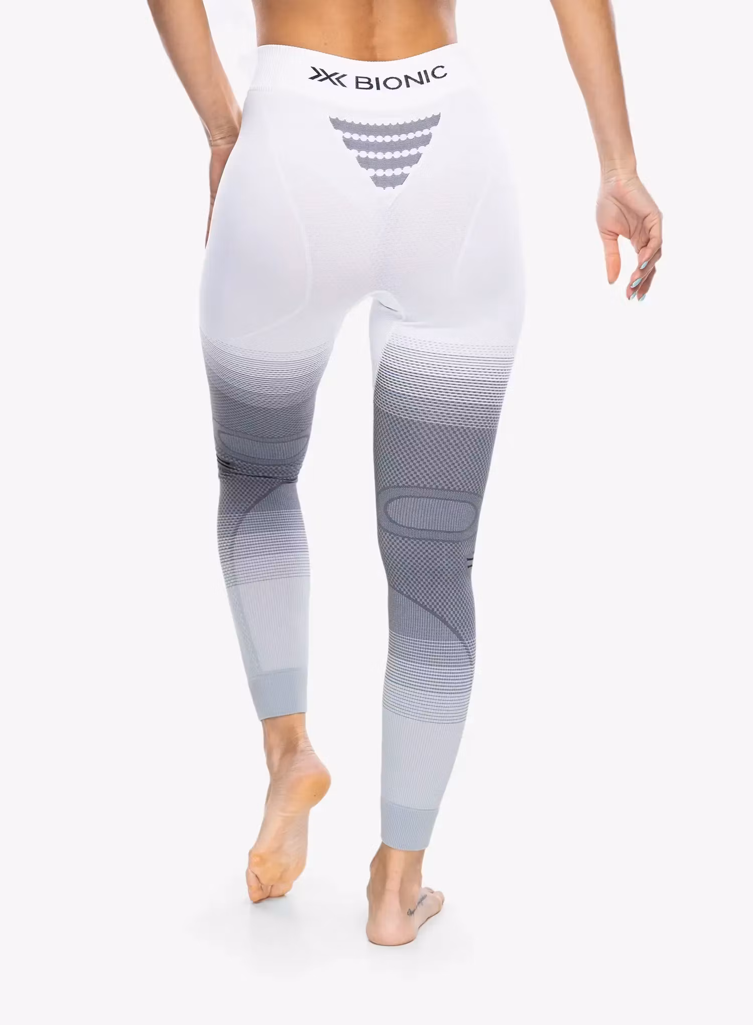 Dámske funkčné legíny X-Bionic Invent Fx Pants - white/grey/light grey