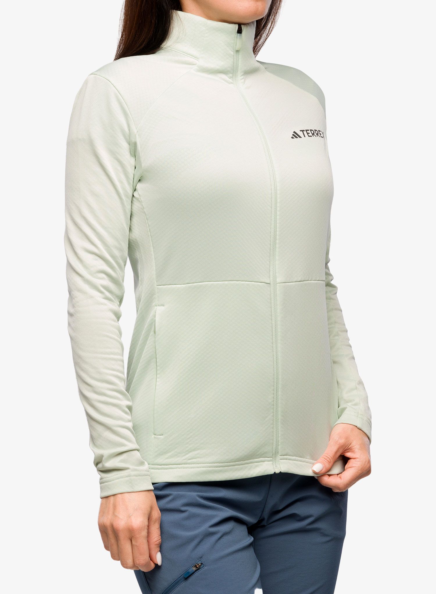 Flísová mikina dámska adidas TERREX Multi Full Zip Fleece Jacket - linen green