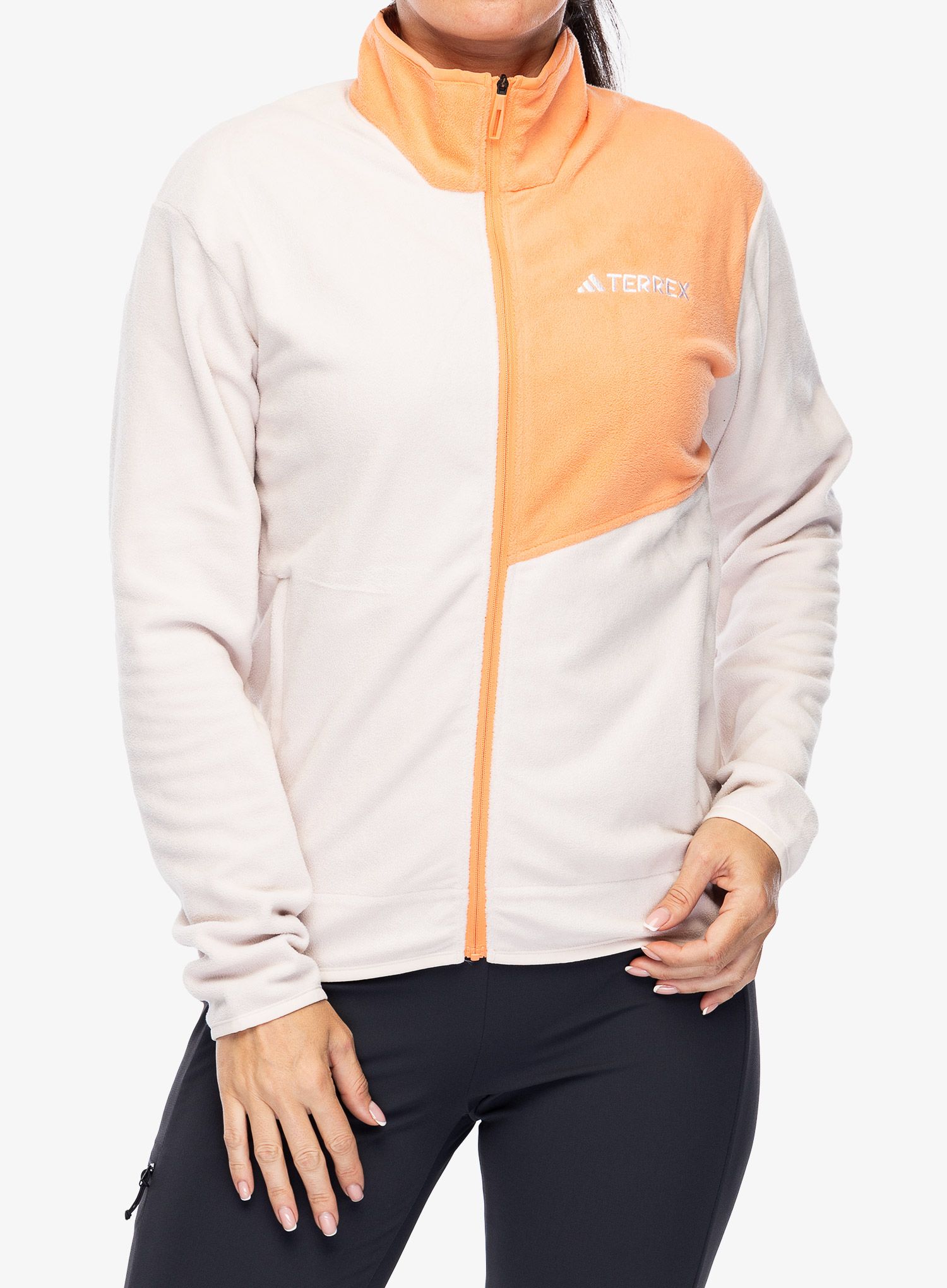 Mikina na zips dámska adidas TERREX Multi Full Zip Fleece Jacket - putty mauve/amber tint