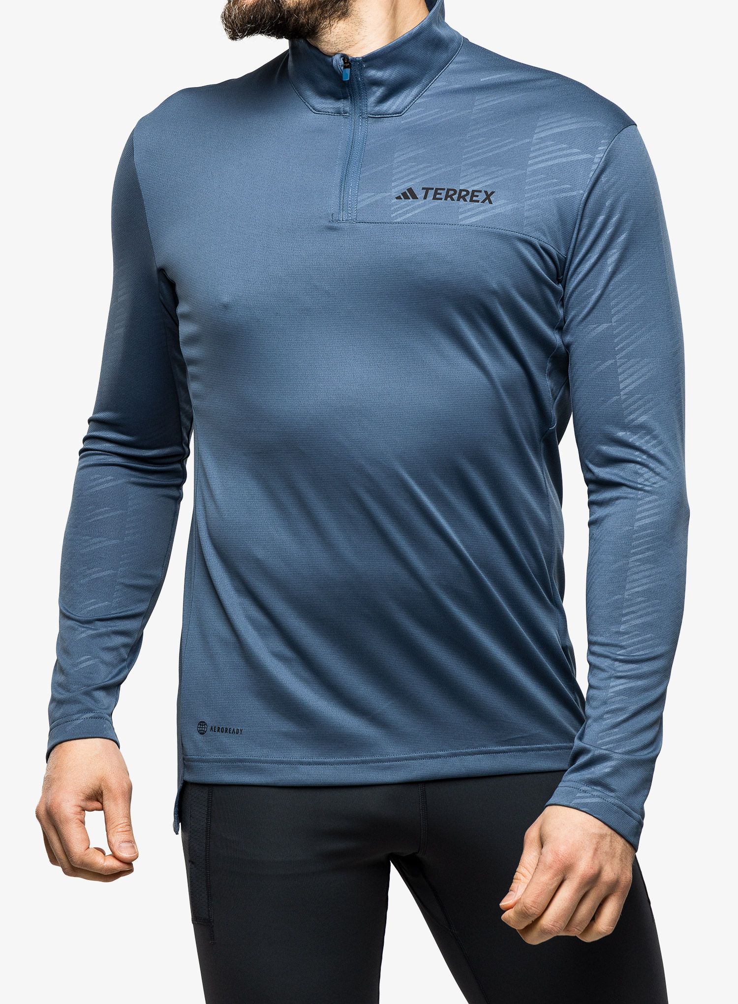 Pánska mikina adidas TERREX Multi Half-Zip LS Tee - wonder steel