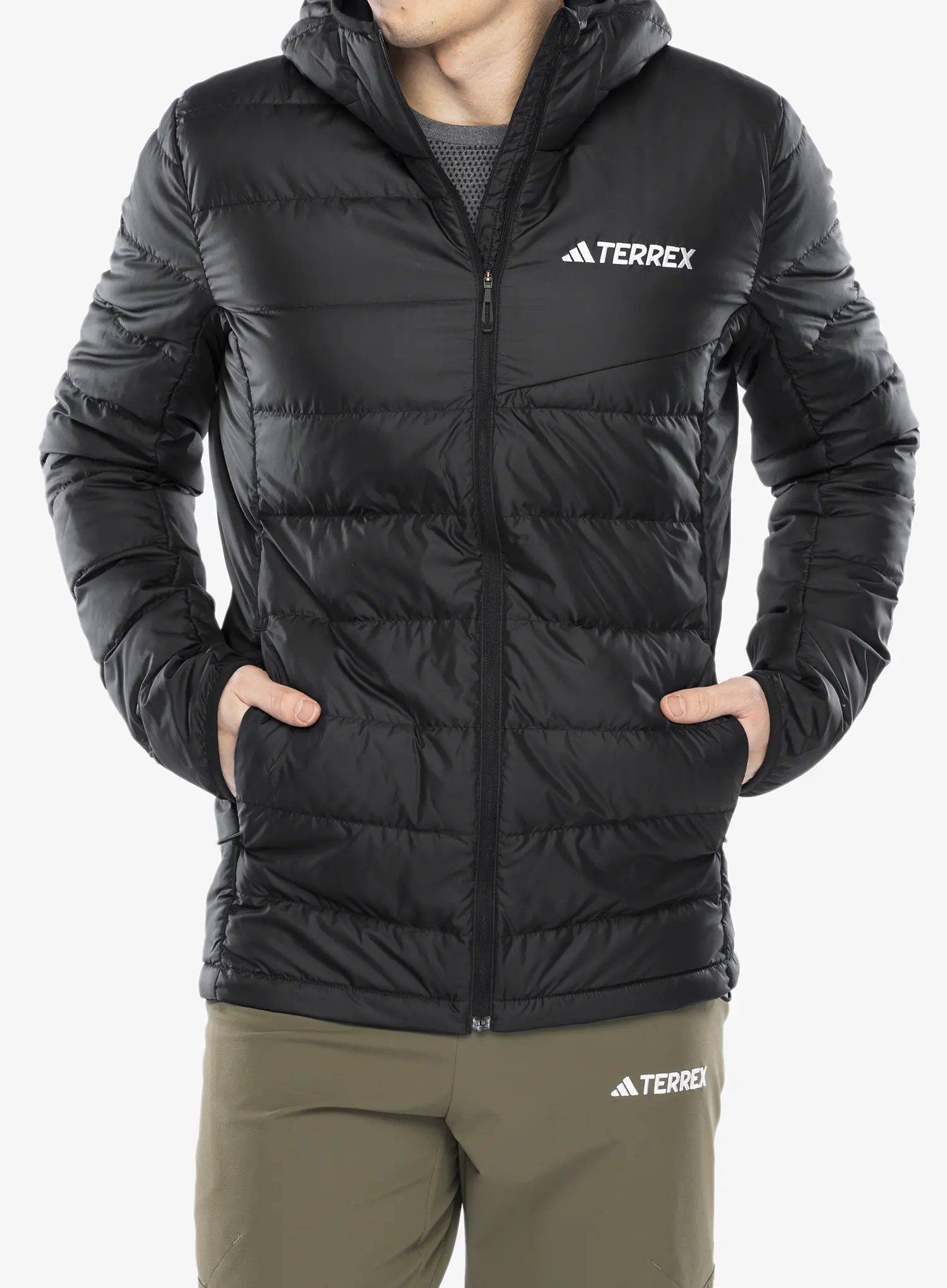 Páperová bunda adidas TERREX Multi Light Down Hooded Jacket - black