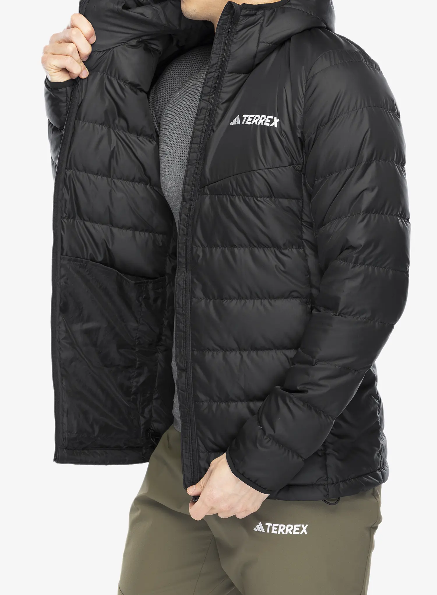 Páperová bunda adidas TERREX Multi Light Down Hooded Jacket - black