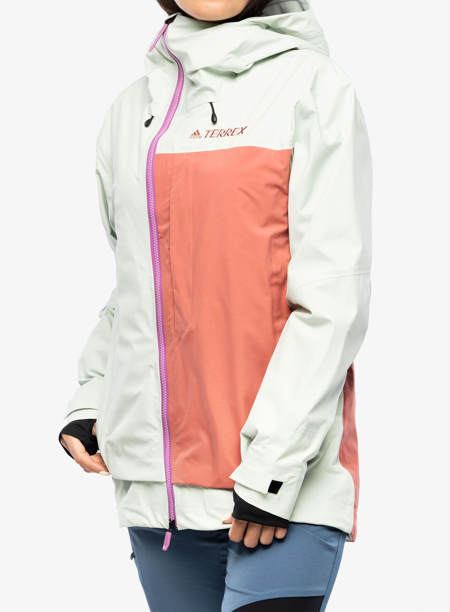 GORE TEX bunda dámska adidas TERREX Myshelter 3L GORE-TEX Jacket - wonder red/linen green