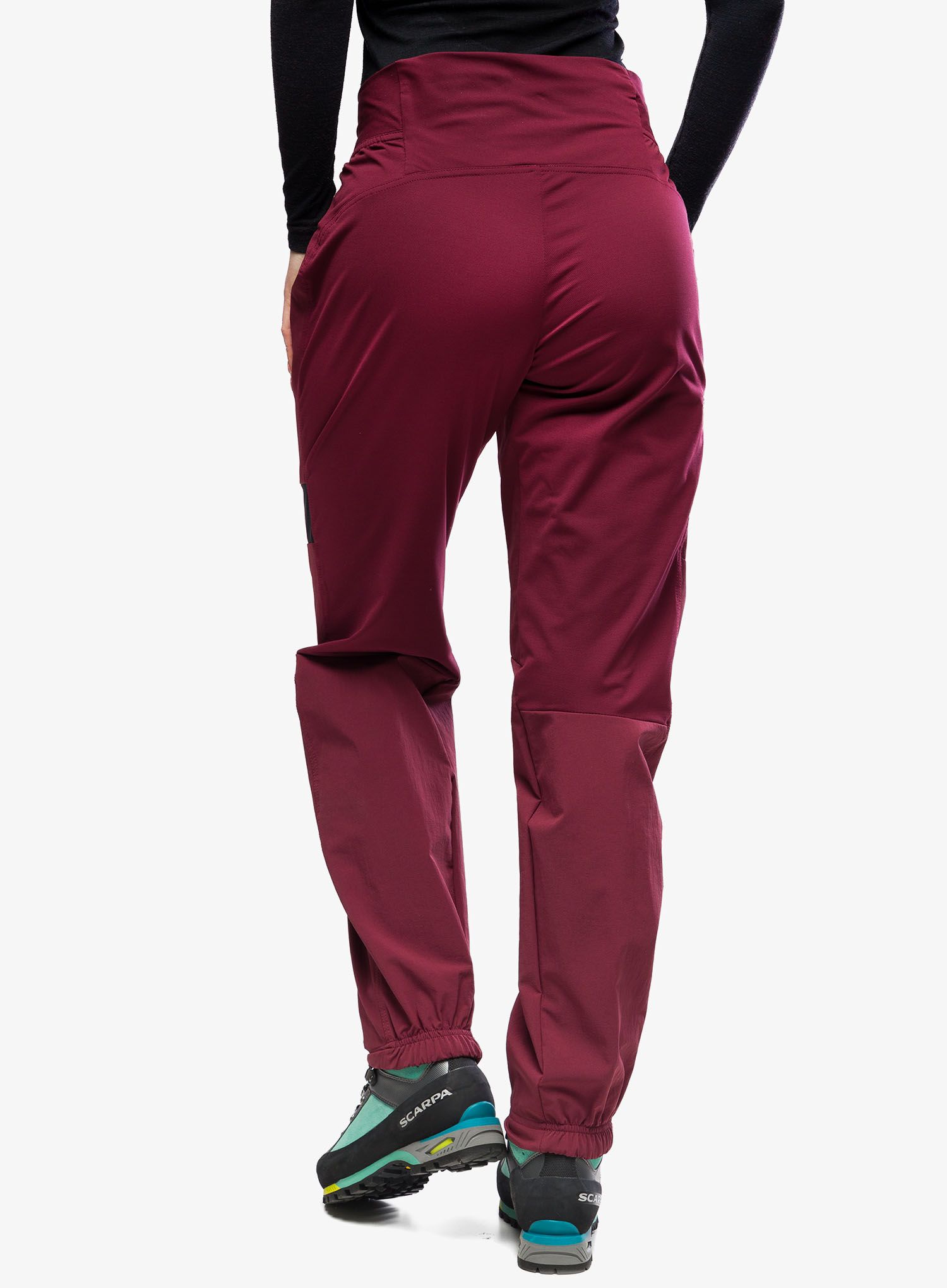 Dámske softshellové nohavice adidas TERREX Techrock Alpine Climbing Pants - shadow red