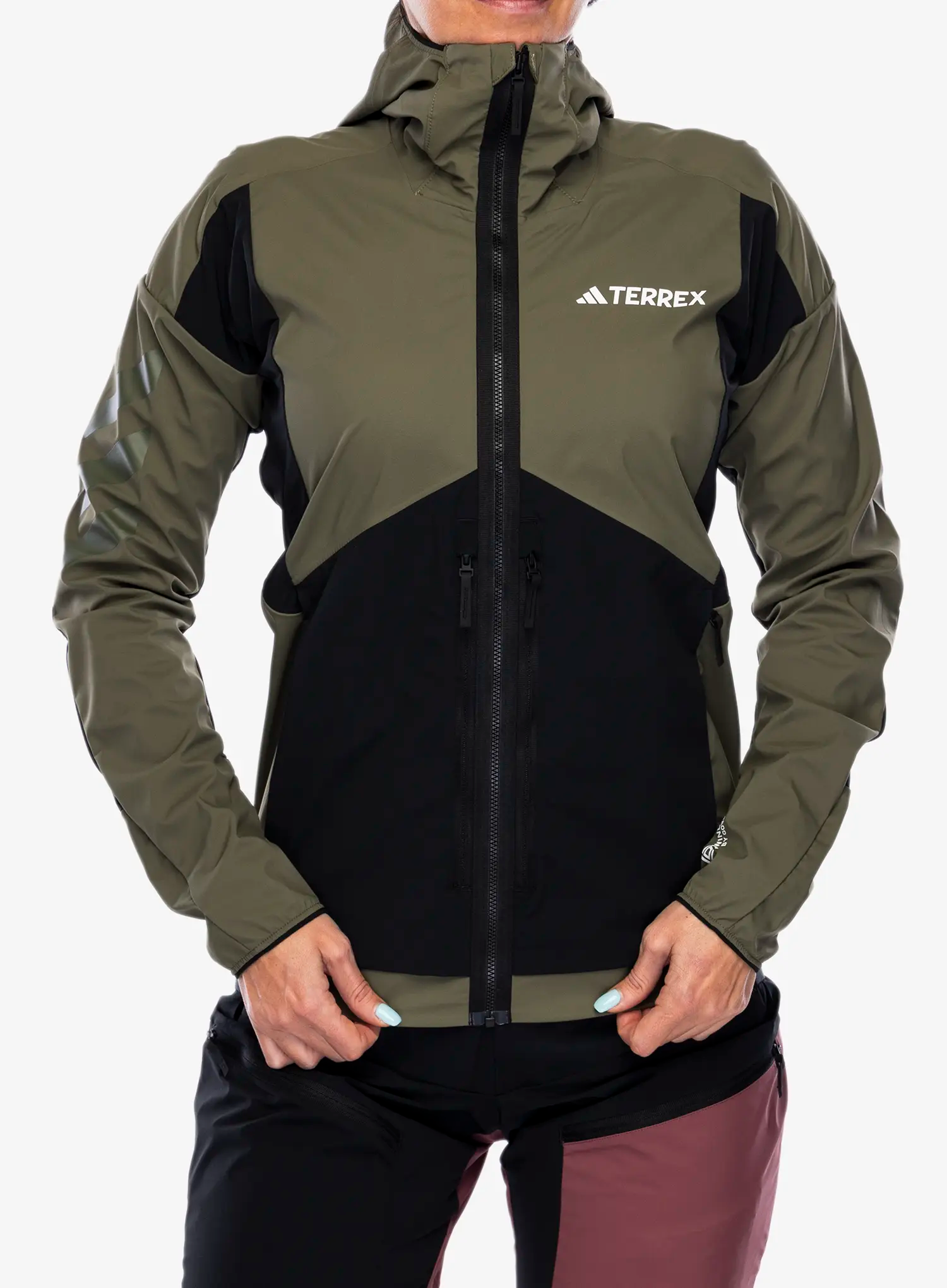 Softshellová bunda dámska adidas TERREX Techrock GORE-TEX WINDSTOPPER Softshell Jkt - olive strata/black