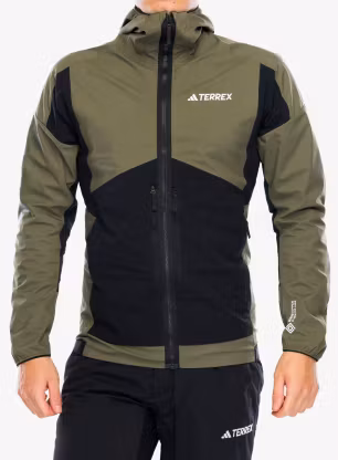 Softshellová bunda adidas TERREX Techrock GORE-TEX WINDSTOPPER Softshell Jkt - olive strata/black
