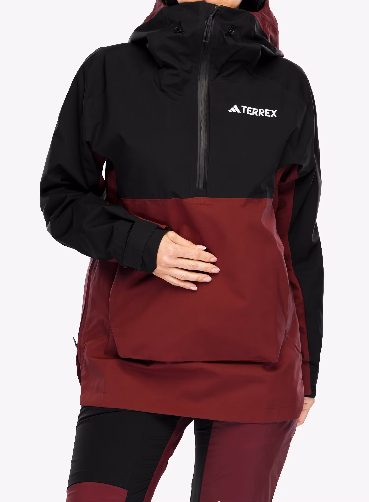 Lyžiarska bunda dámska adidas TERREX Xperior 2L Lined RAIN.RDY Anorak - black/shadow red