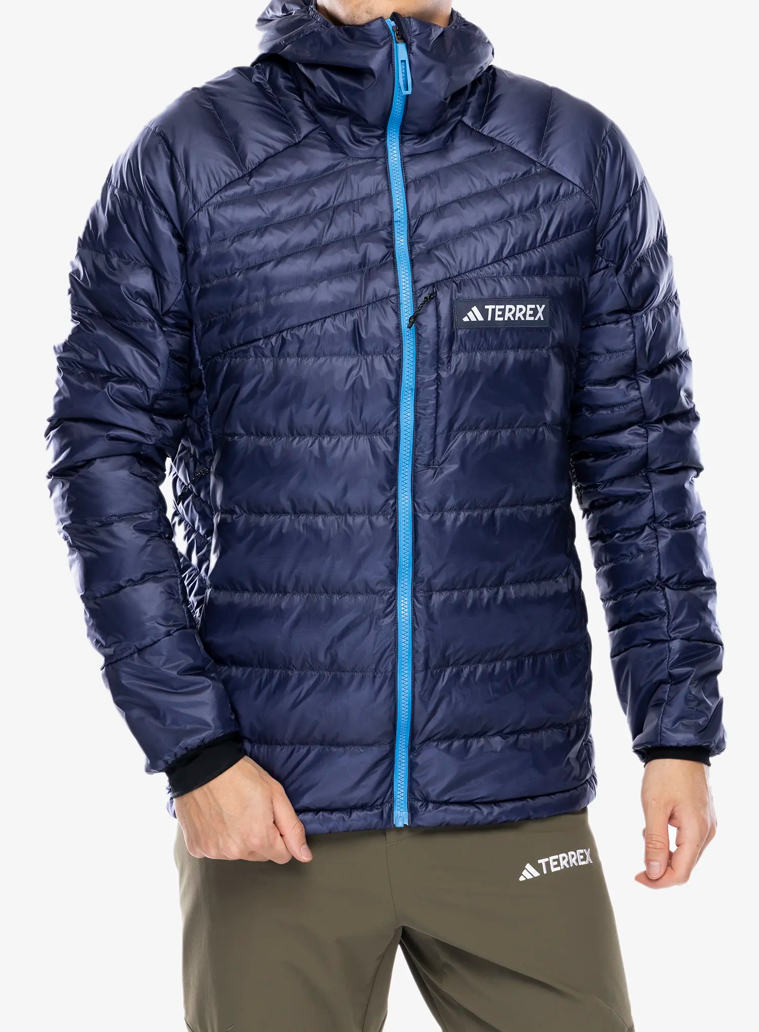 Páperová bunda adidas TERREX Xperior COLD.RDY Down Hooded Jkt - shadow navy