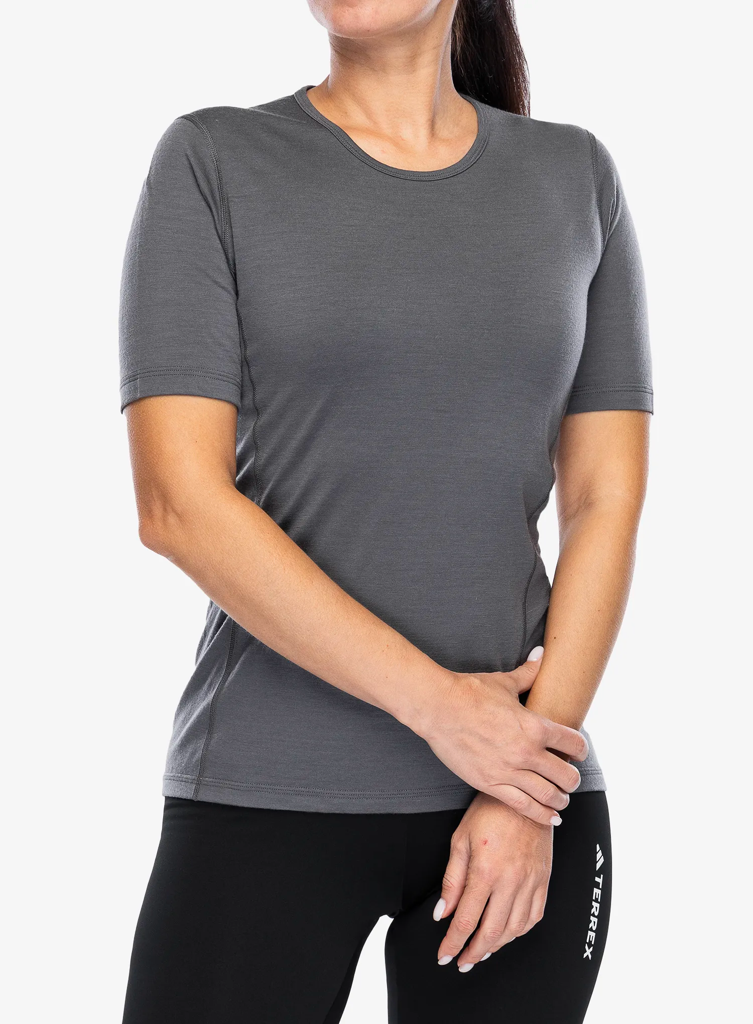 Funkčné tričko dámske adidas TERREX Xperior Merino 200 Base Layer SS - grey five