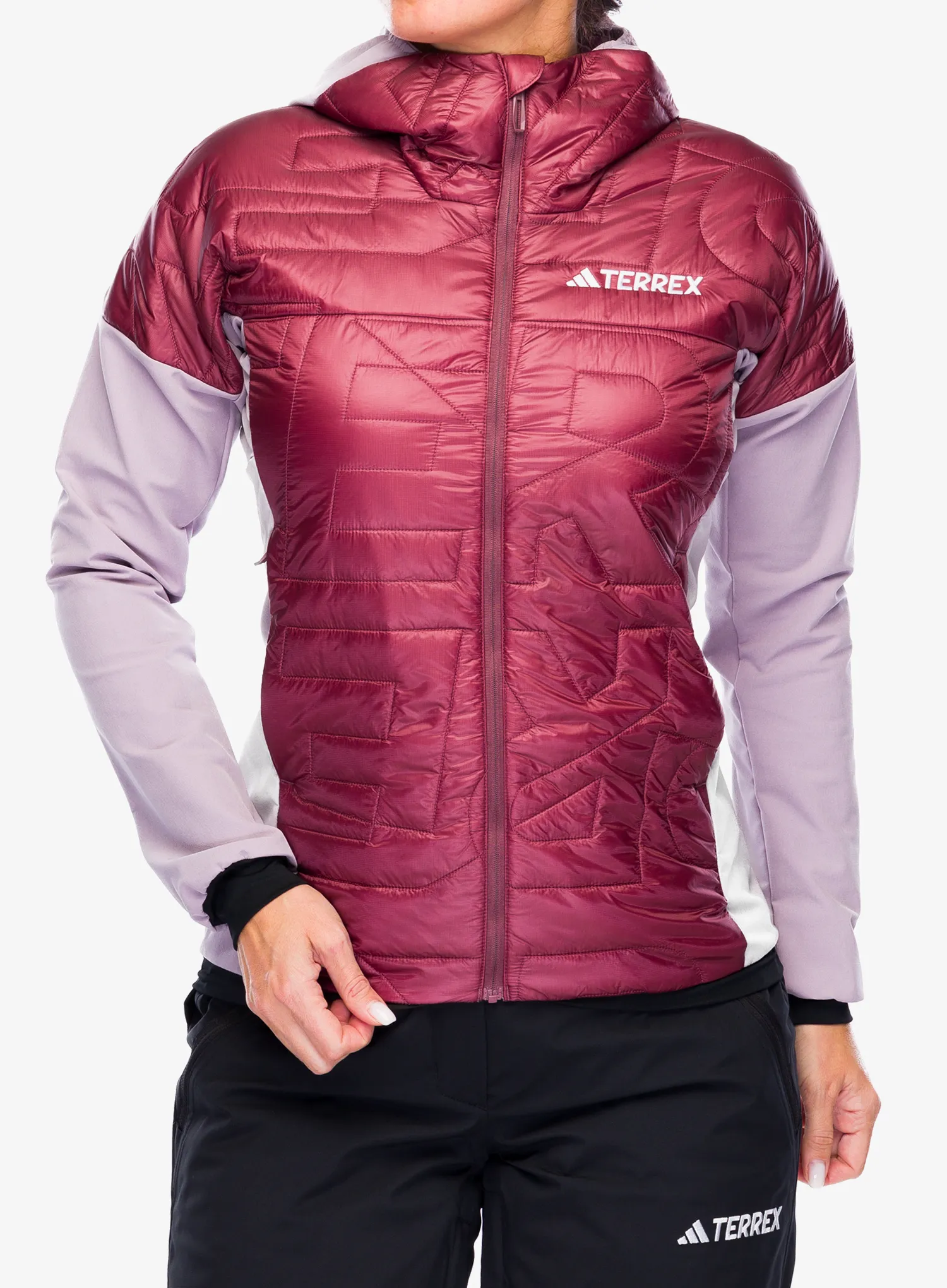 Dámska hybridná bunda dámska adidas TERREX Xperior Varilite Hybrid PrimaLoft Jacket - preloved fig/quiet crimson