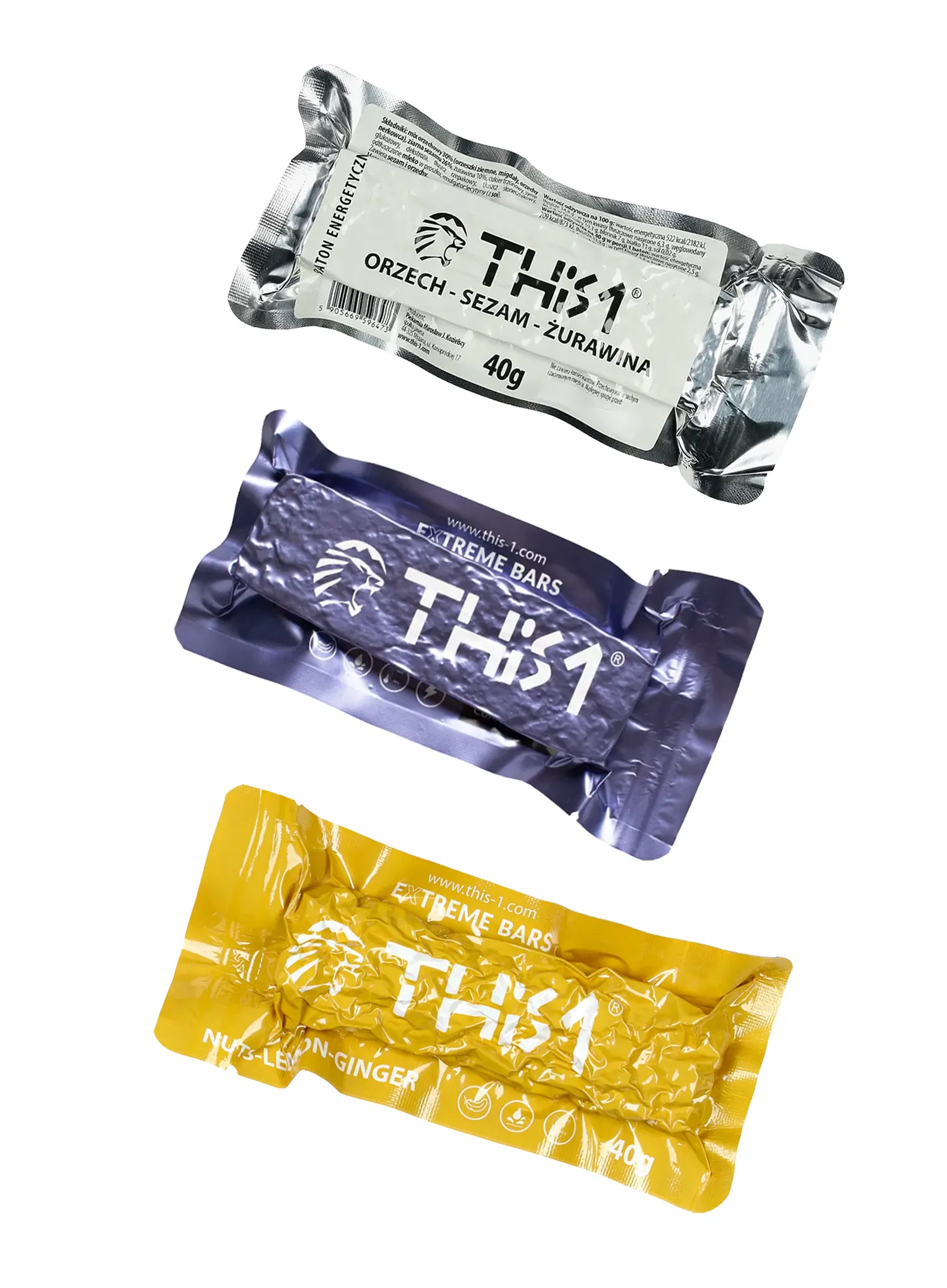 Energetická tyčinka This-1 Energy 3 pack - nuts/lemon/ginger, nuts/sesame/cranberry, nuts/black currant