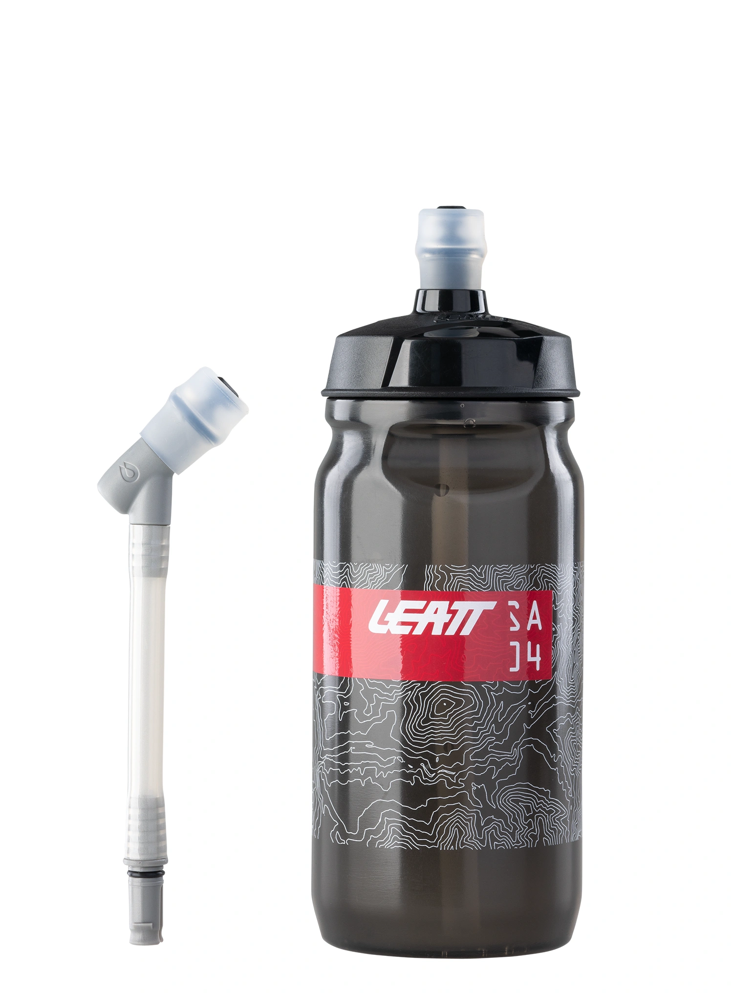 Fľaša na bicykel Leatt Bottle SteadySip Convertible 600 ml - smoke