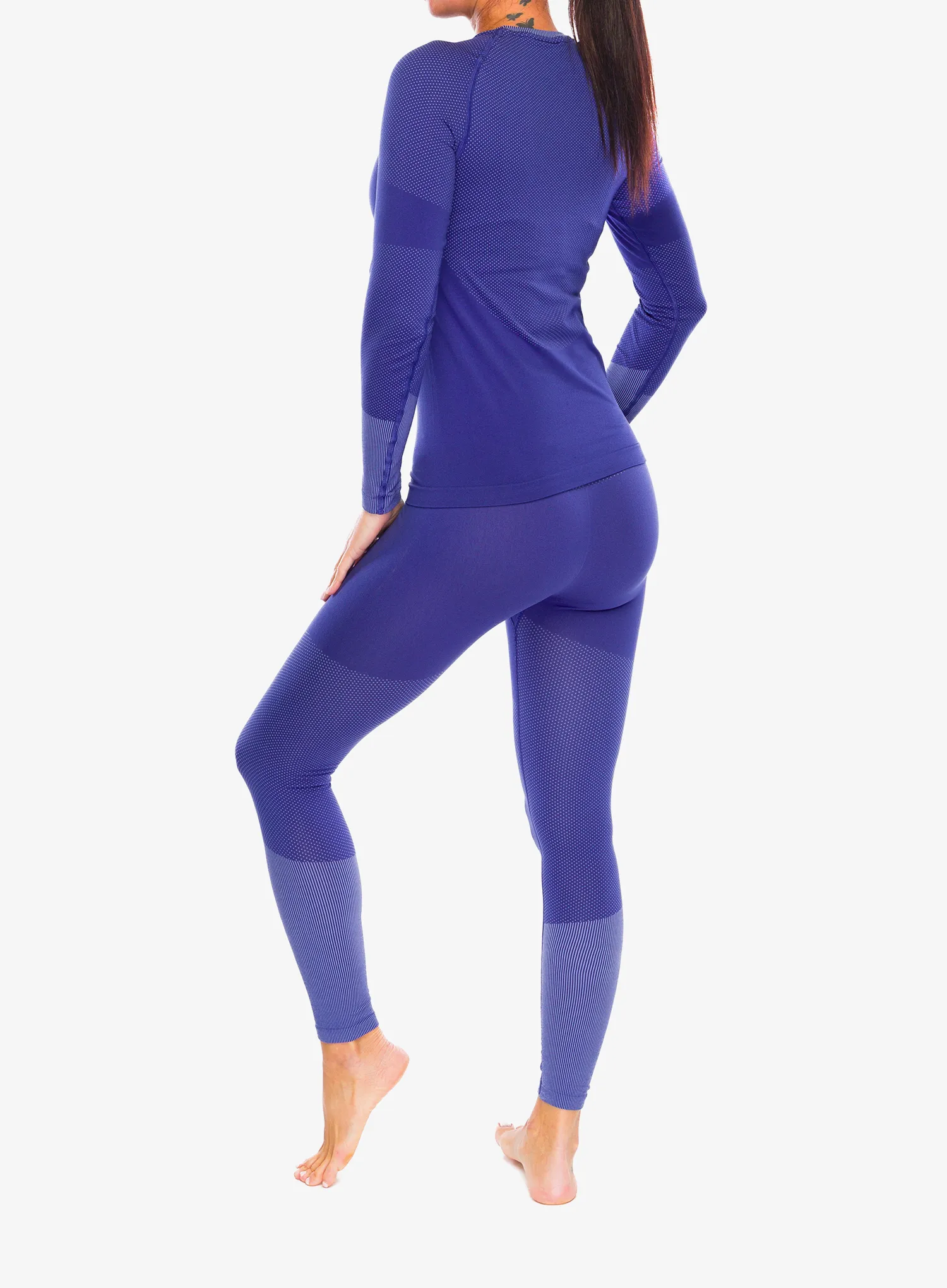 Dámske termoprádlo Odlo Fundamentals Performance Warm Set Long – skipper blue