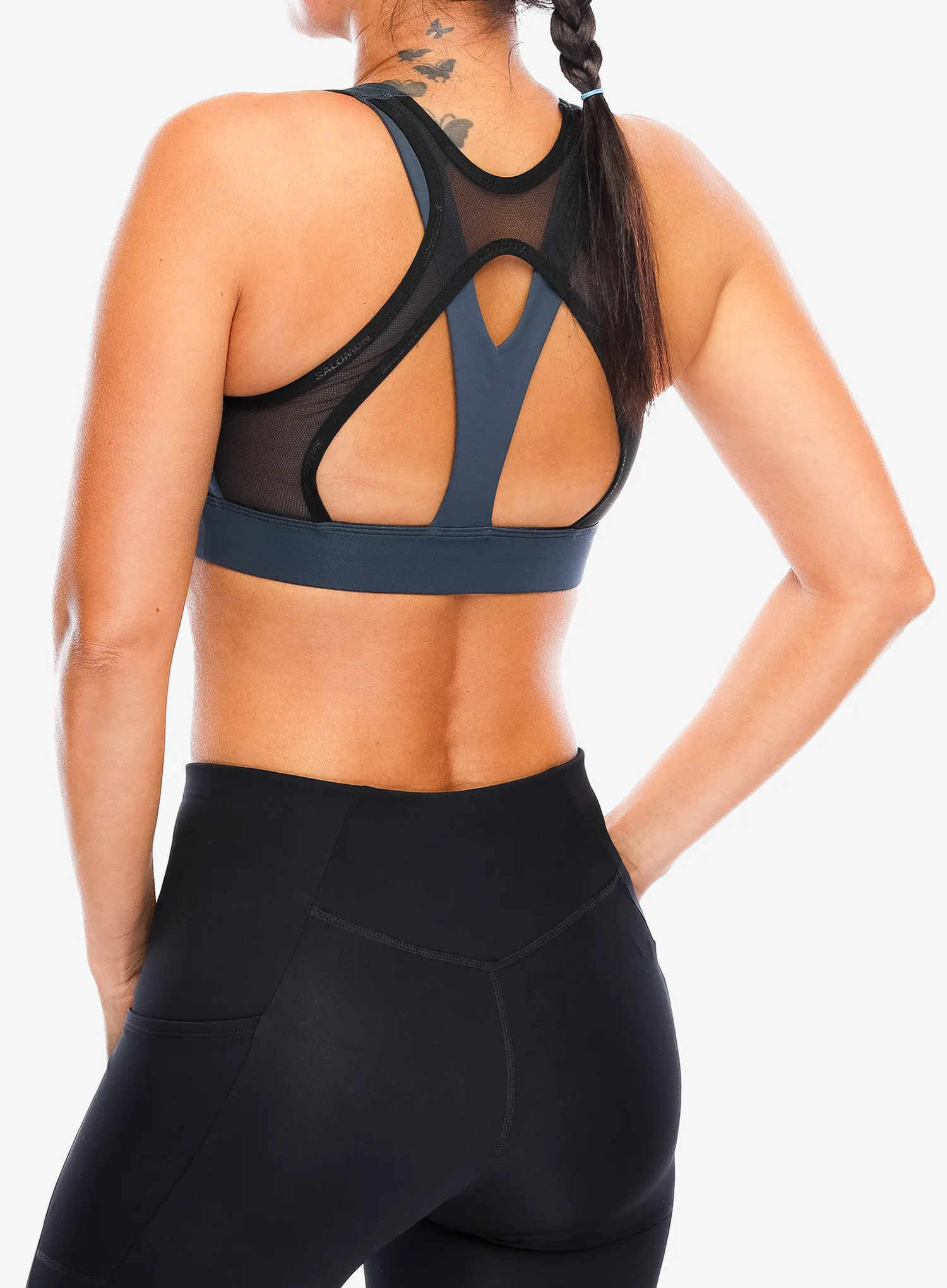 Športová podprsenka Salomon Cross Run Bra - midnight navy/deep black