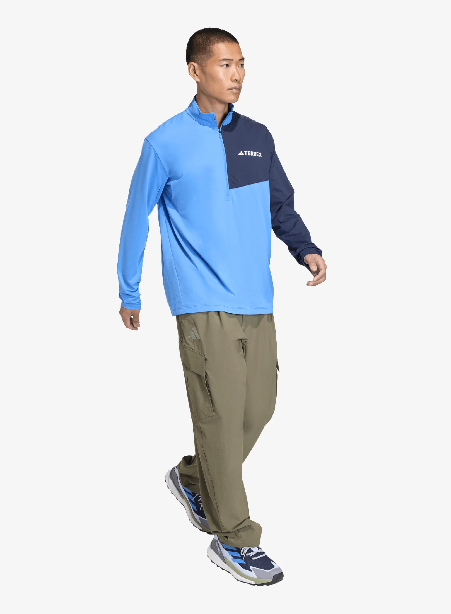 Mikina bez kapucne adidas TERREX Multi Climacool 1/2 Zip Long Sleeve Top - ray blue