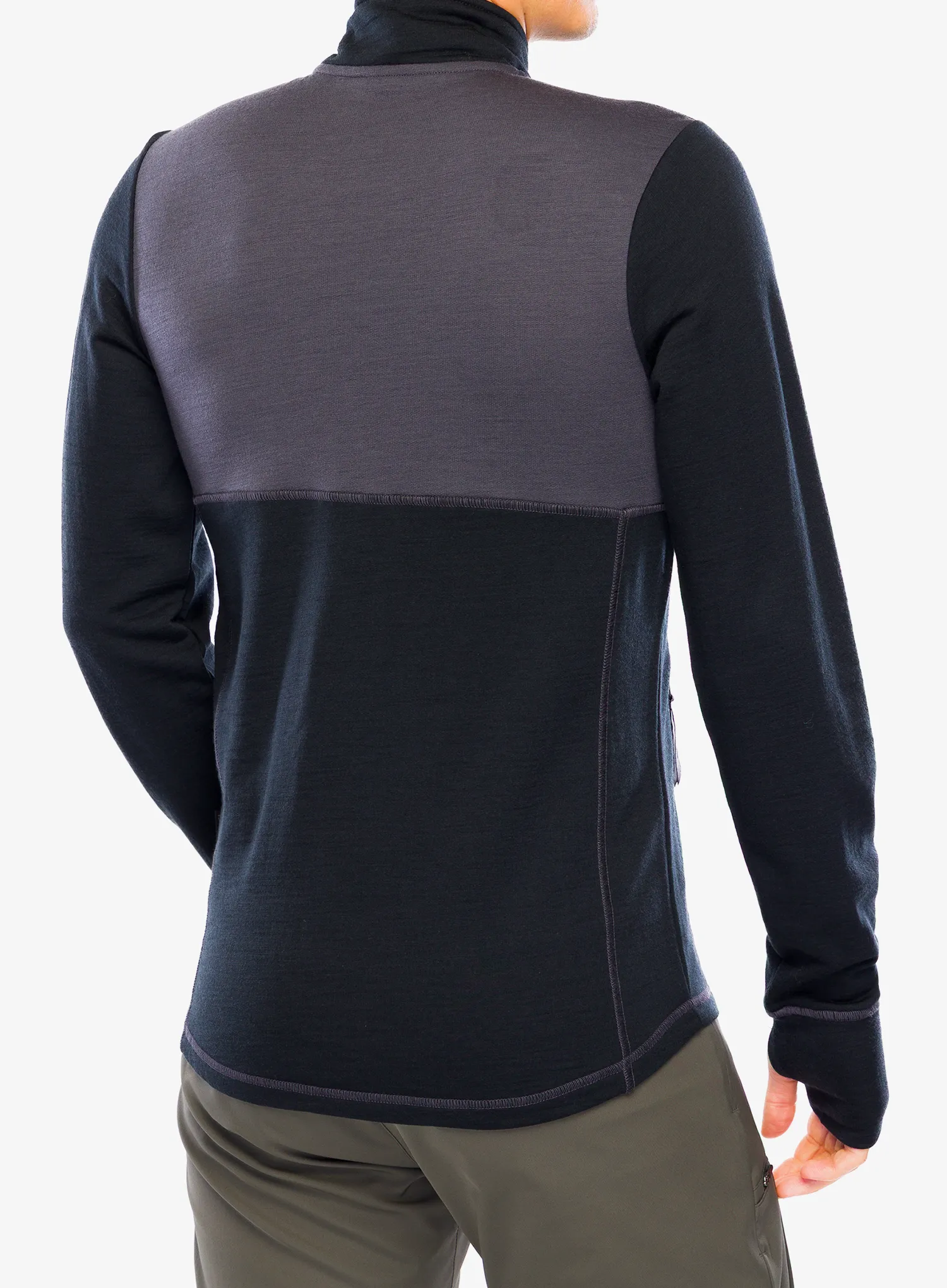 Mikina bez kapucne Dovre Mid-Layer 100% Merino Wool W/Z - black