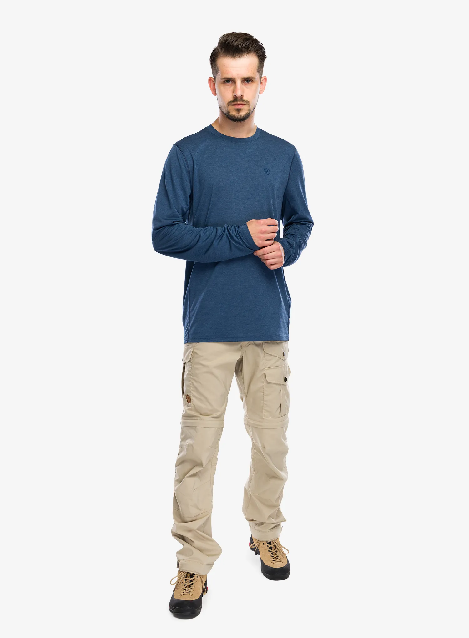 Mikina bez kapucne Fjallraven Abisko Day Hike LS - indigo blue
