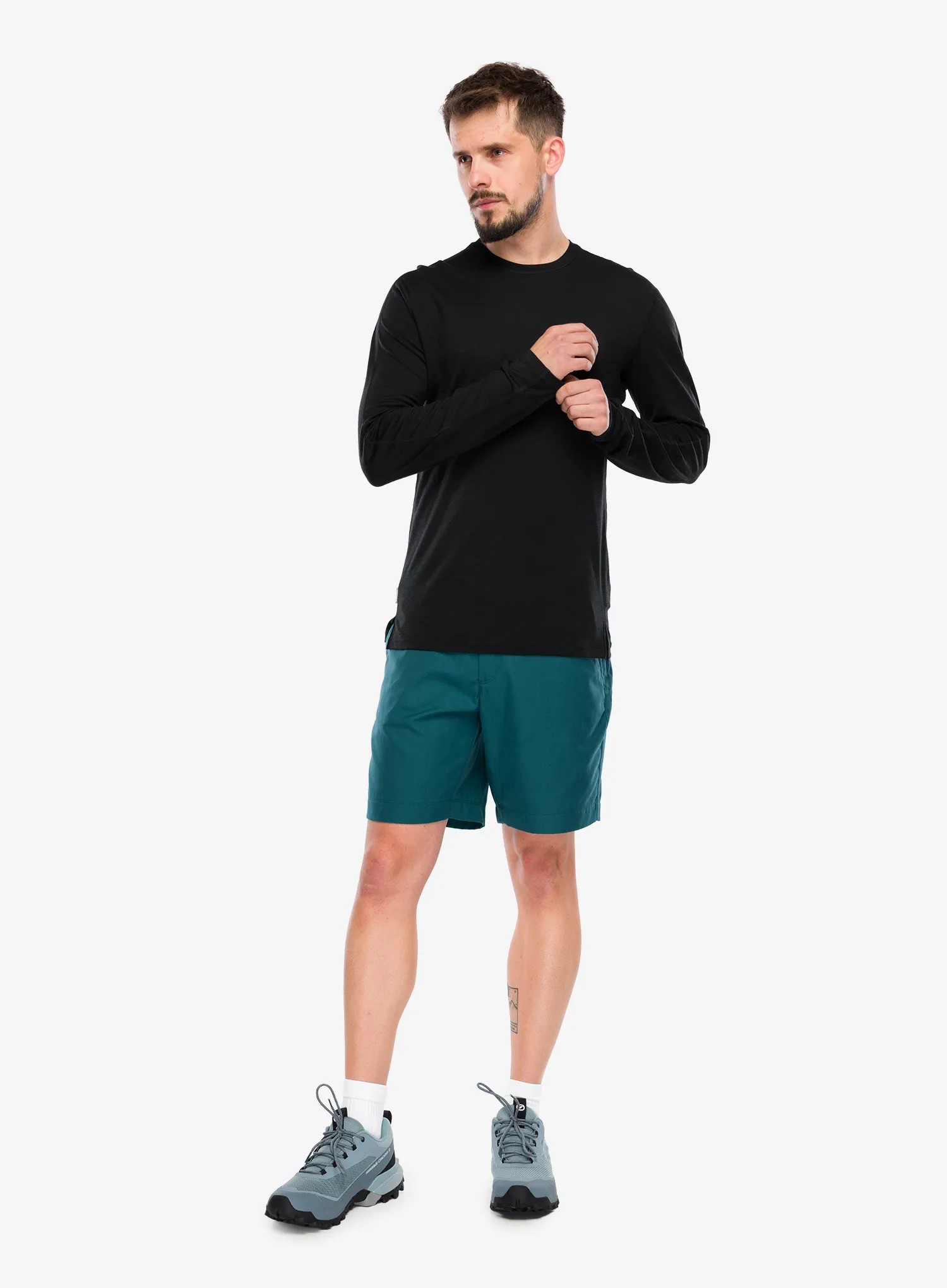 Mikina bez kapucne Icebreaker Merino 150 Ace LS Tee - black