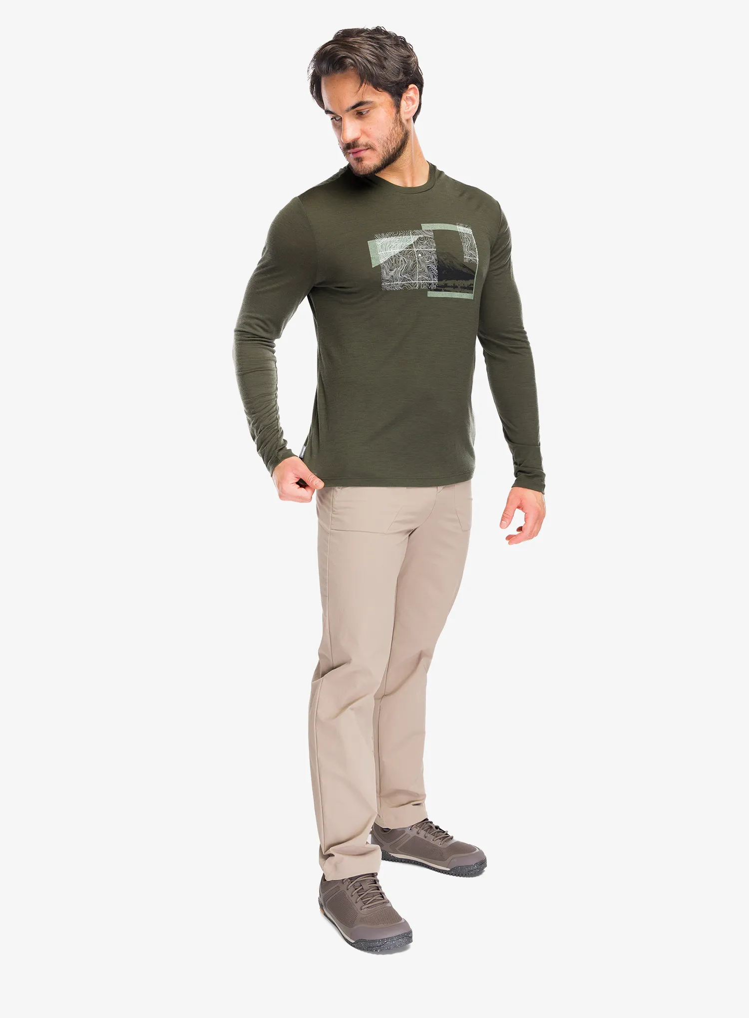 Mikina bez kapucne Icebreaker Merino 150 Tech Lite LS Tee Peak Bal - dk loden