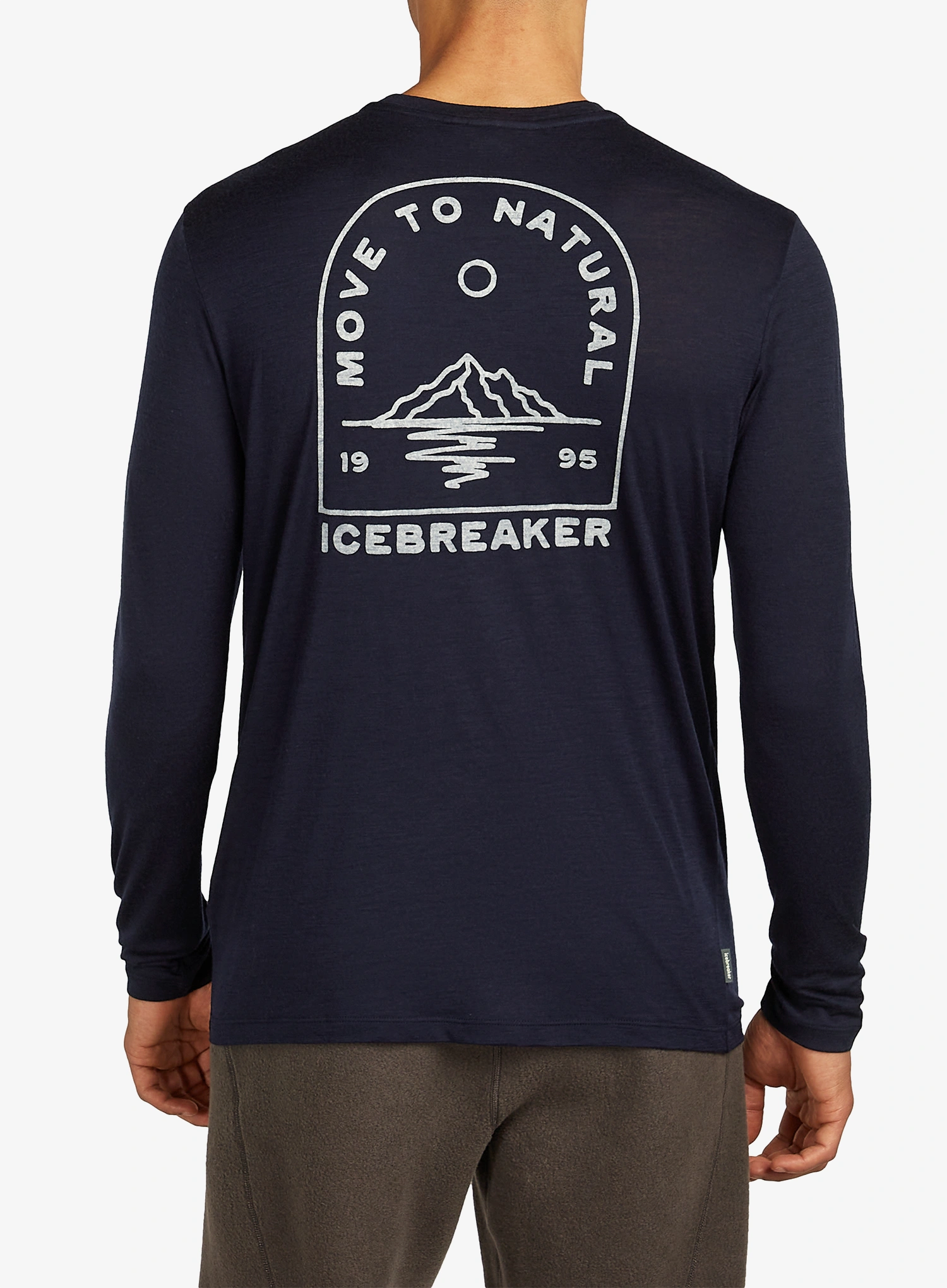 Mikina bez kapucne Icebreaker Merino 150 Tech Lite LS Tee Road To Cook - midnight navy