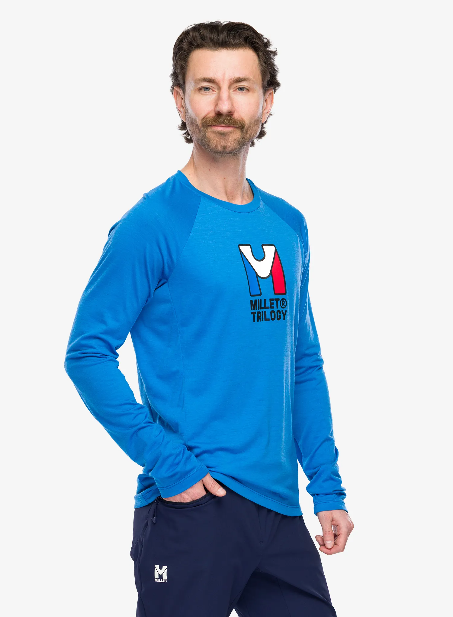 Mikina bez kapucne Millet Trilogy Wool TS LS - icon blue