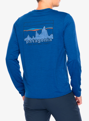 Mikina bez kapucne Patagonia L/S Cap Cool Daily Graphic Shirt - 73 skyline/clement blue x-dye