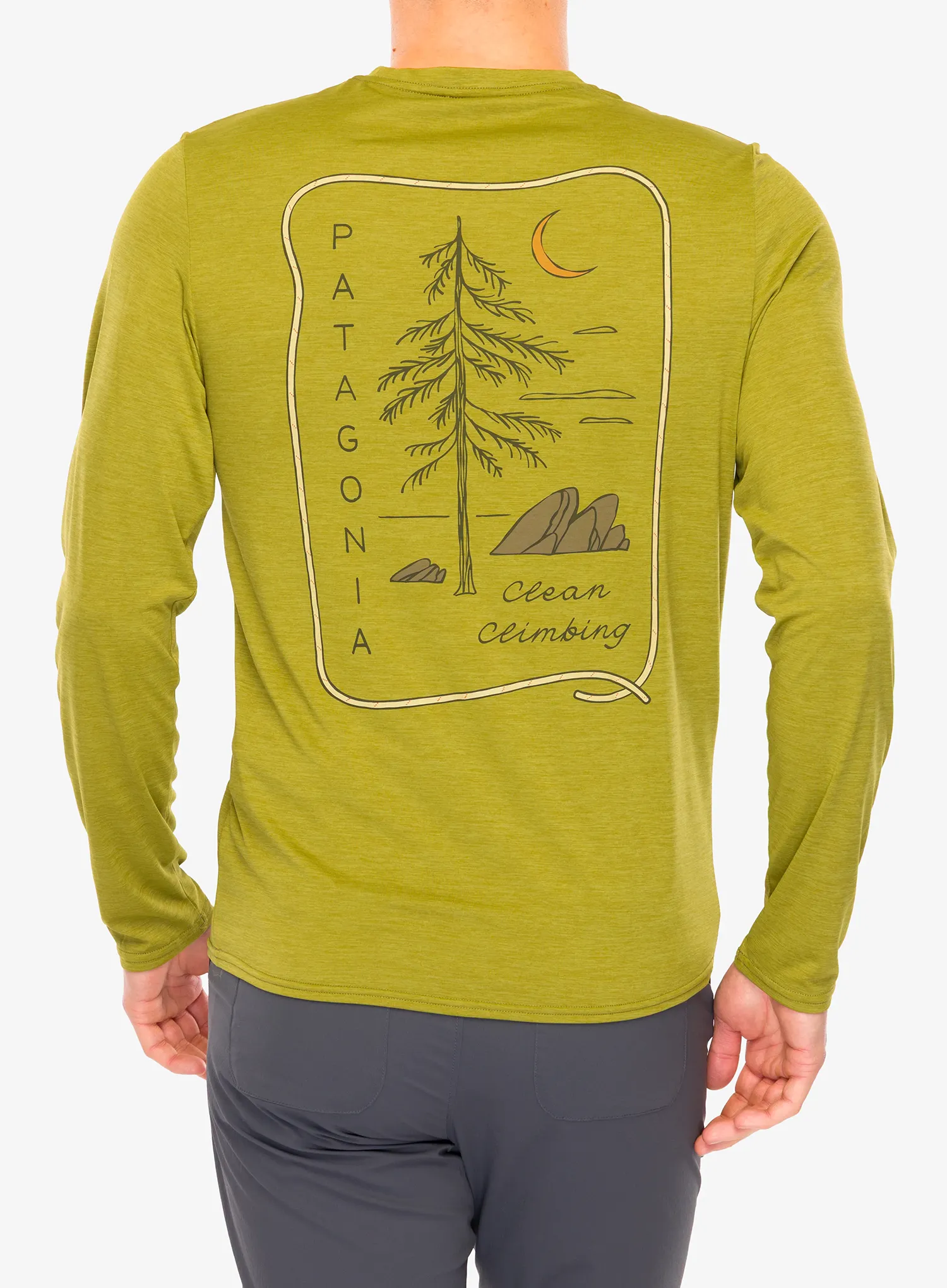 Mikina bez kapucne Patagonia L/S Cap Cool Daily Graphic Shirt Lands - clean climb roots/graze green