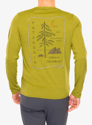 Mikina bez kapucne Patagonia L/S Cap Cool Daily Graphic Shirt Lands - clean climb roots/graze green