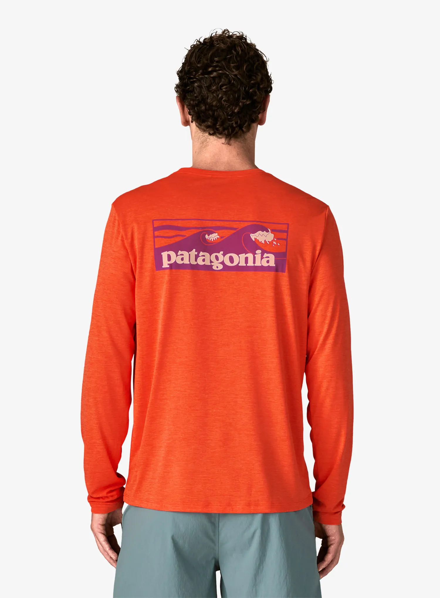 Mikina bez kapucne Patagonia L/S Cap Cool Daily Shirt Boardshort Logo - org peel/light org peel x-dye