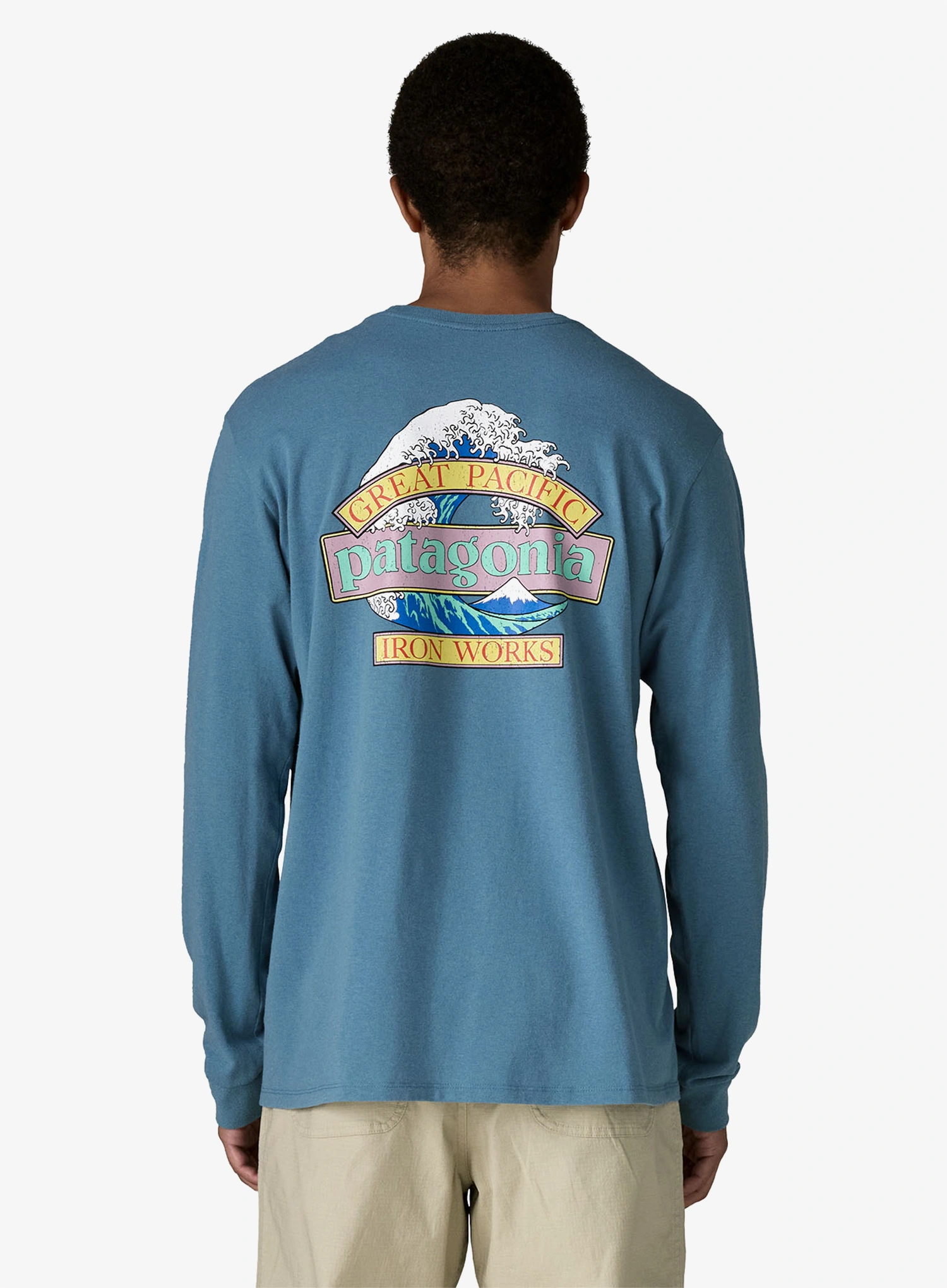 Mikina bez kapucne Patagonia L/S Great Waves Responsibili-Tee - shore blue