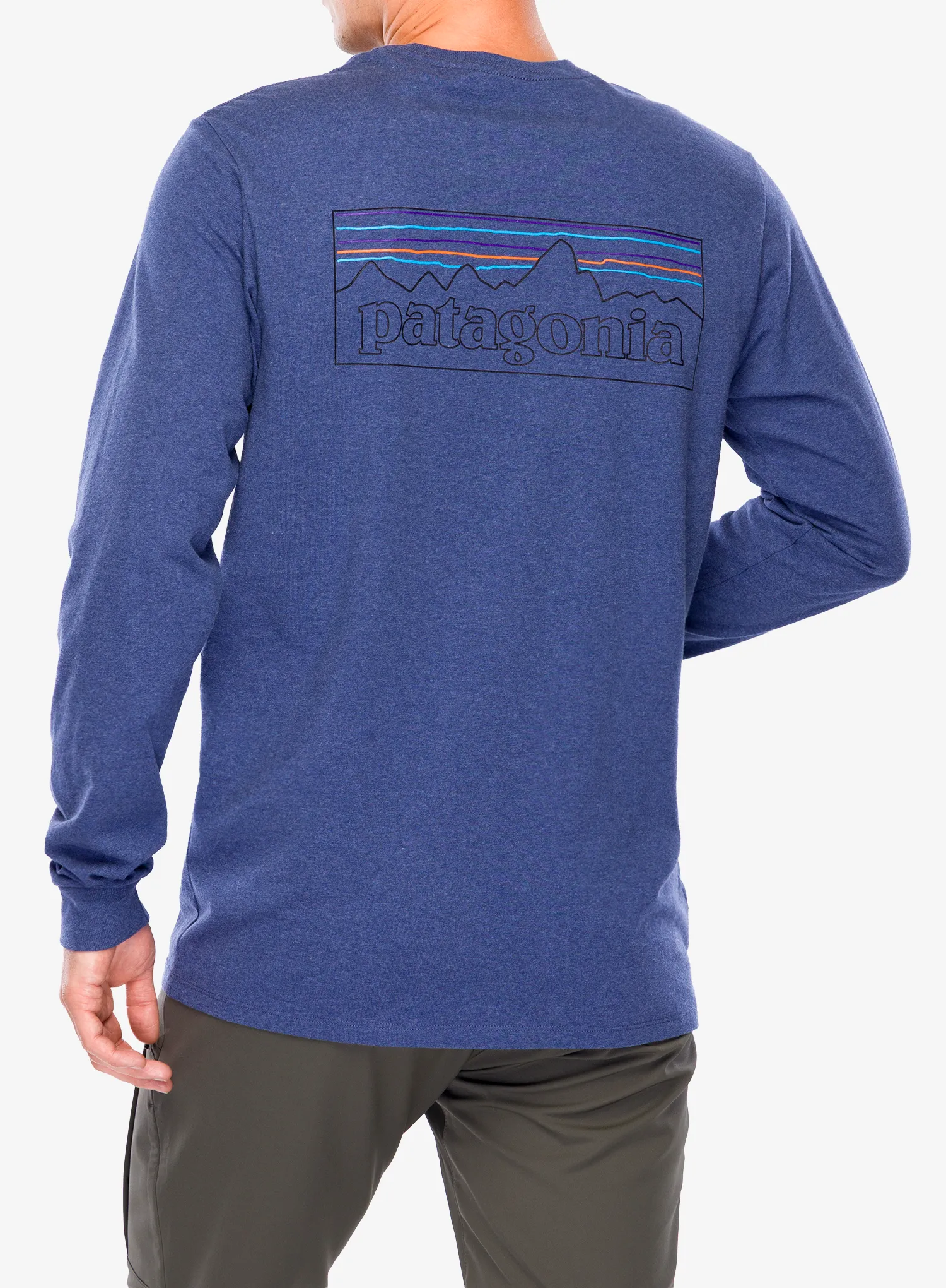 Mikina bez kapucne Patagonia L/S P-6 Logo Responsibili-Tee - p-6 outline/current blue