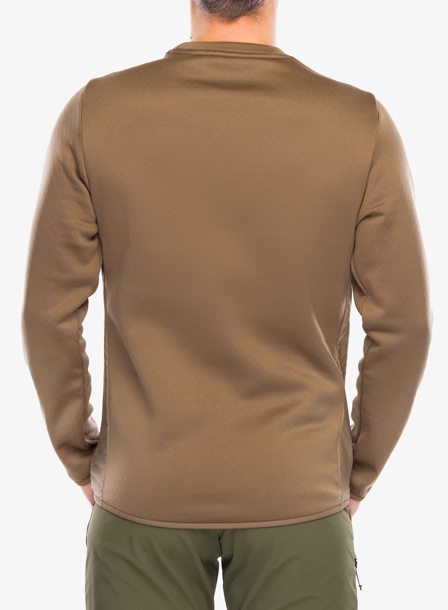 Mikina bez kapucne Salomon Outline Hybrid Warm Pullover - shitake