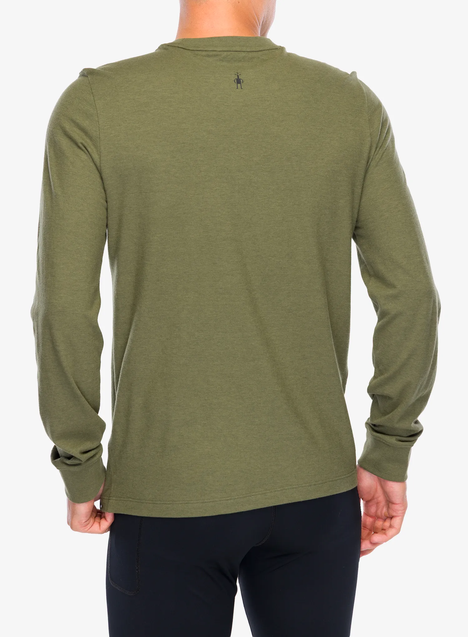 Mikina bez kapucne Smartwool Geometric Bear Long Sleeve Graphic Tee - winter moss
