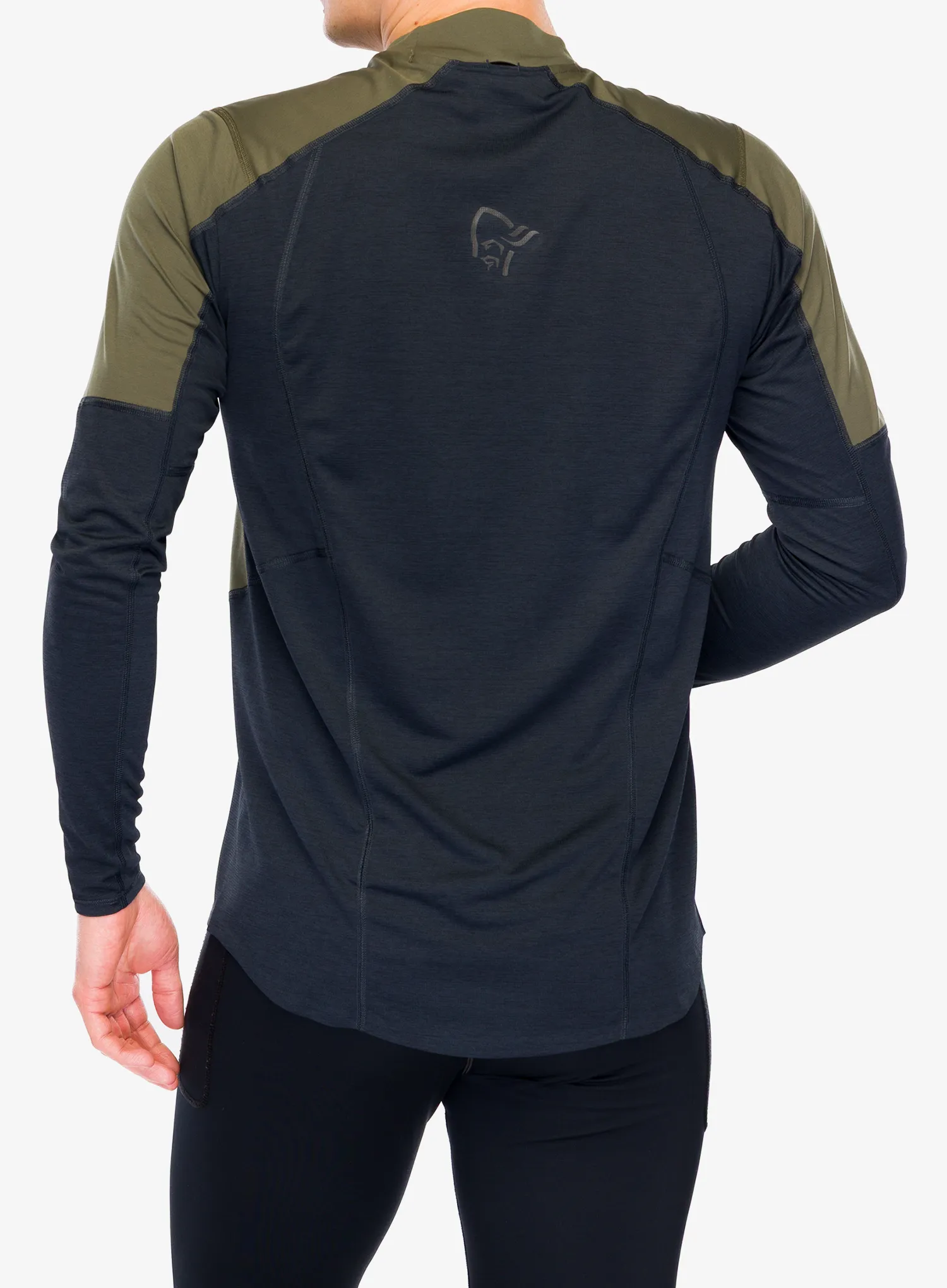 Bežecká mikina Norrona Senja Equaliser Lightweight Long Sleeve - olive night